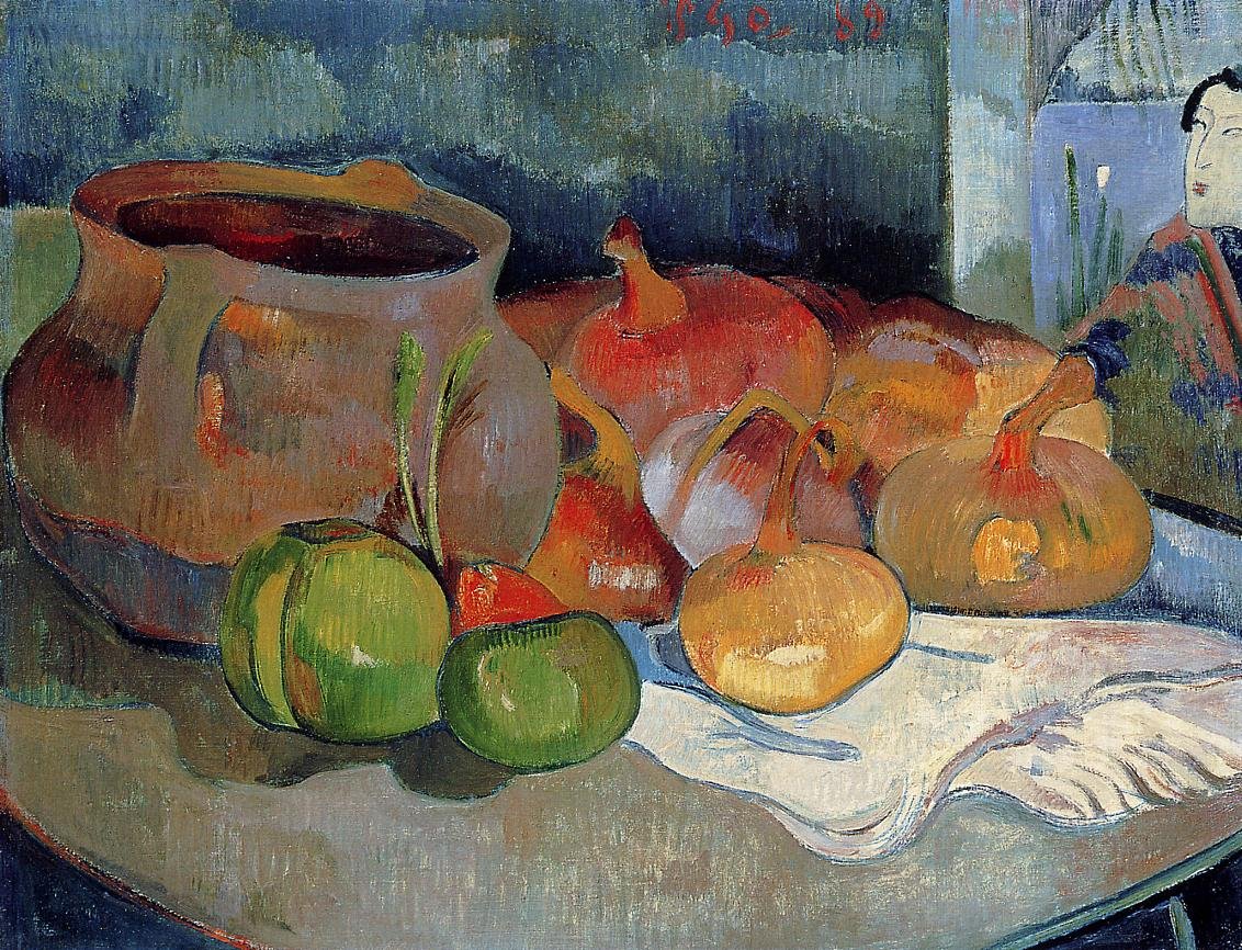 Paul Gauguin Still Life with Onions Beetroot Japanese Print - 20x25 Inch Premium Canvas Wall Art for Living Room, Bedroom & Office Decor