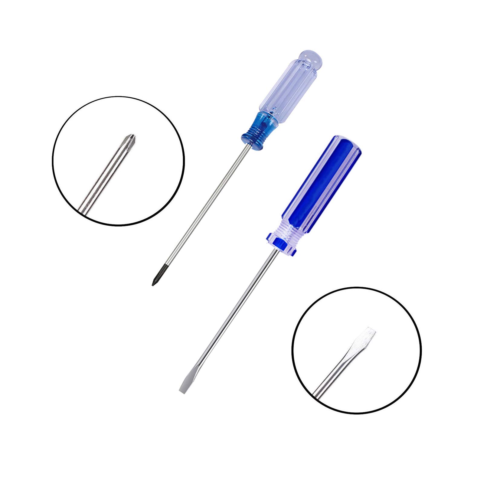 Buspoll Precision Small Screwdriver Set - Flat Head & Phillips (PH0/PH00) for Repairing Toys, Musical Instruments, Microphones - Ideal for Electronics, Jewelry, Glasses & Small Household Items