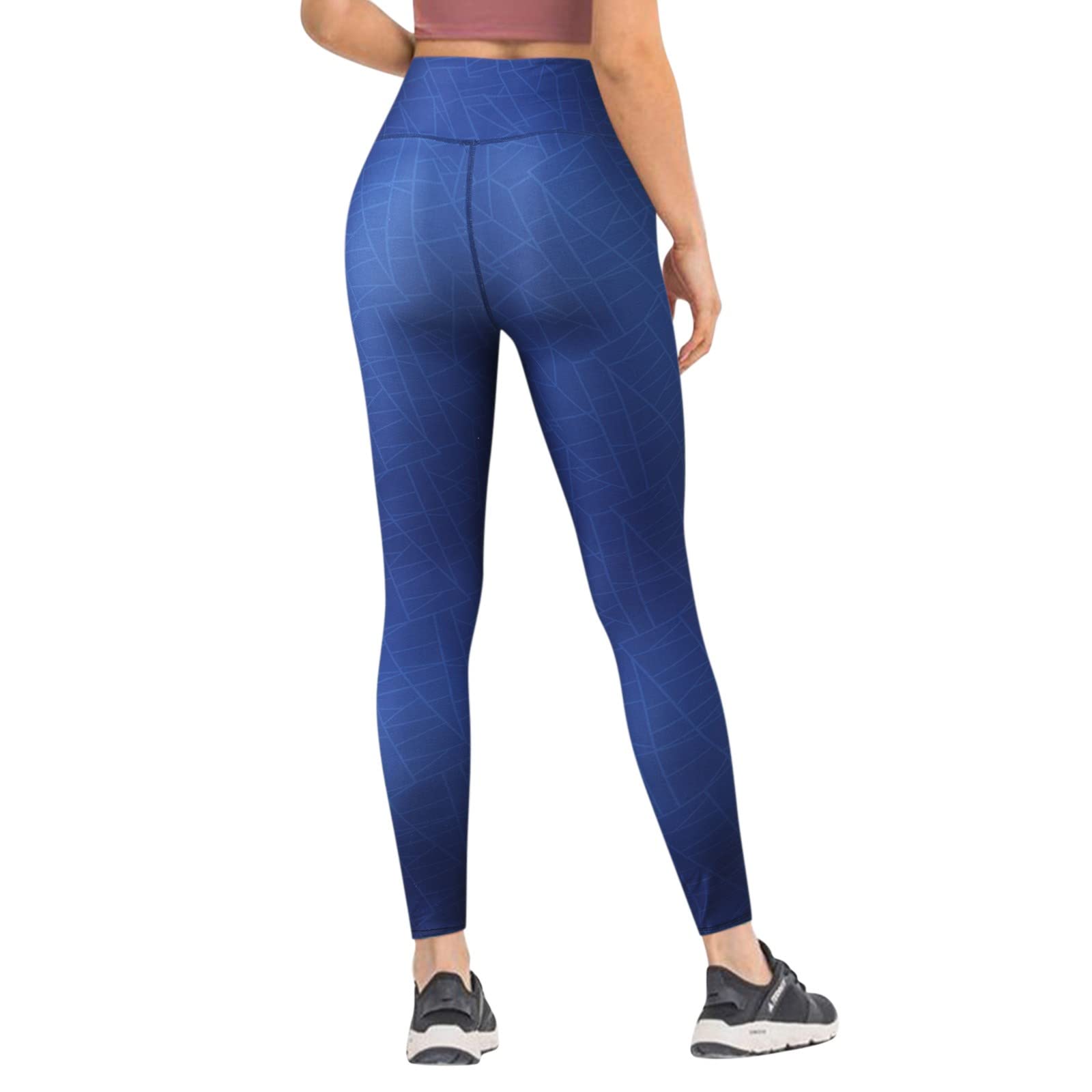 Smooto High Waist Yoga Pants for Women - Tummy Control & Butt Lift - Workout & Running (Blue)