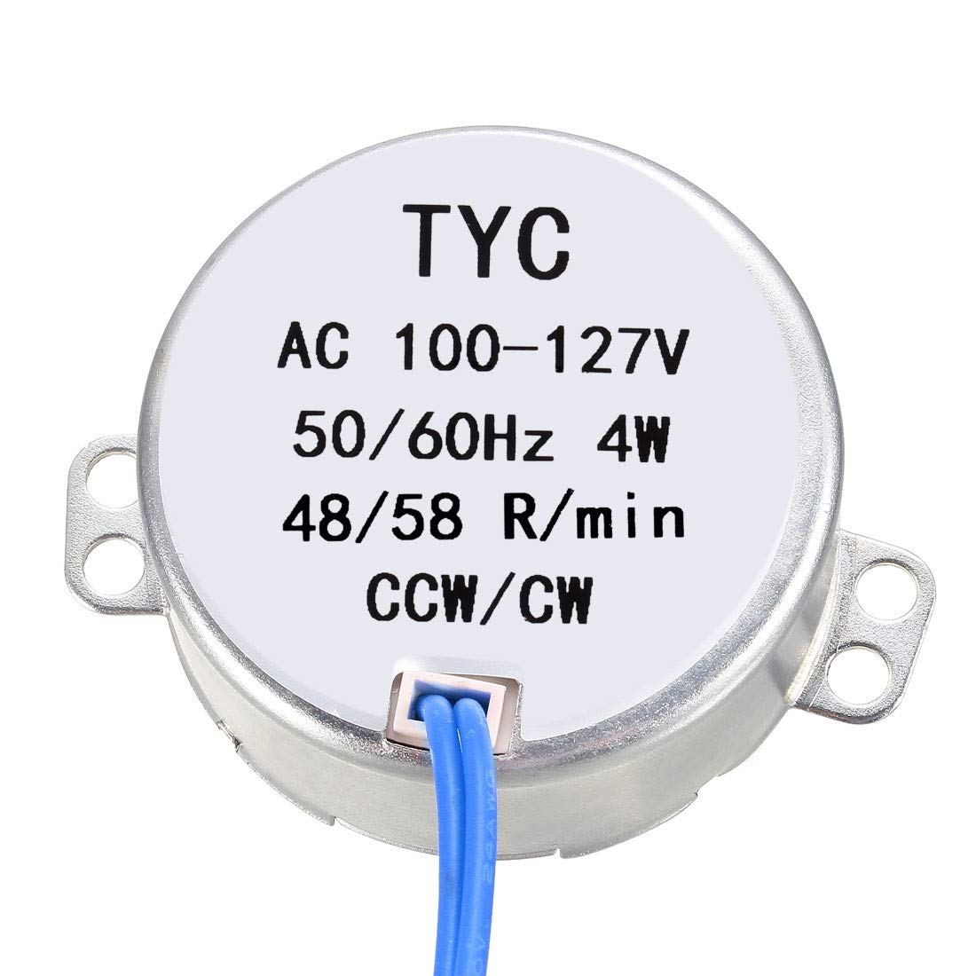 uxcell Synchronous Motor AC 100-127V 48-58RPM 50-60Hz CCW/CW 4W Turntable Gear Box for Microwave Oven Replacement - High Torque Low Noise Motor for DIY Appliances, Rotating Displays, and Small Machinery