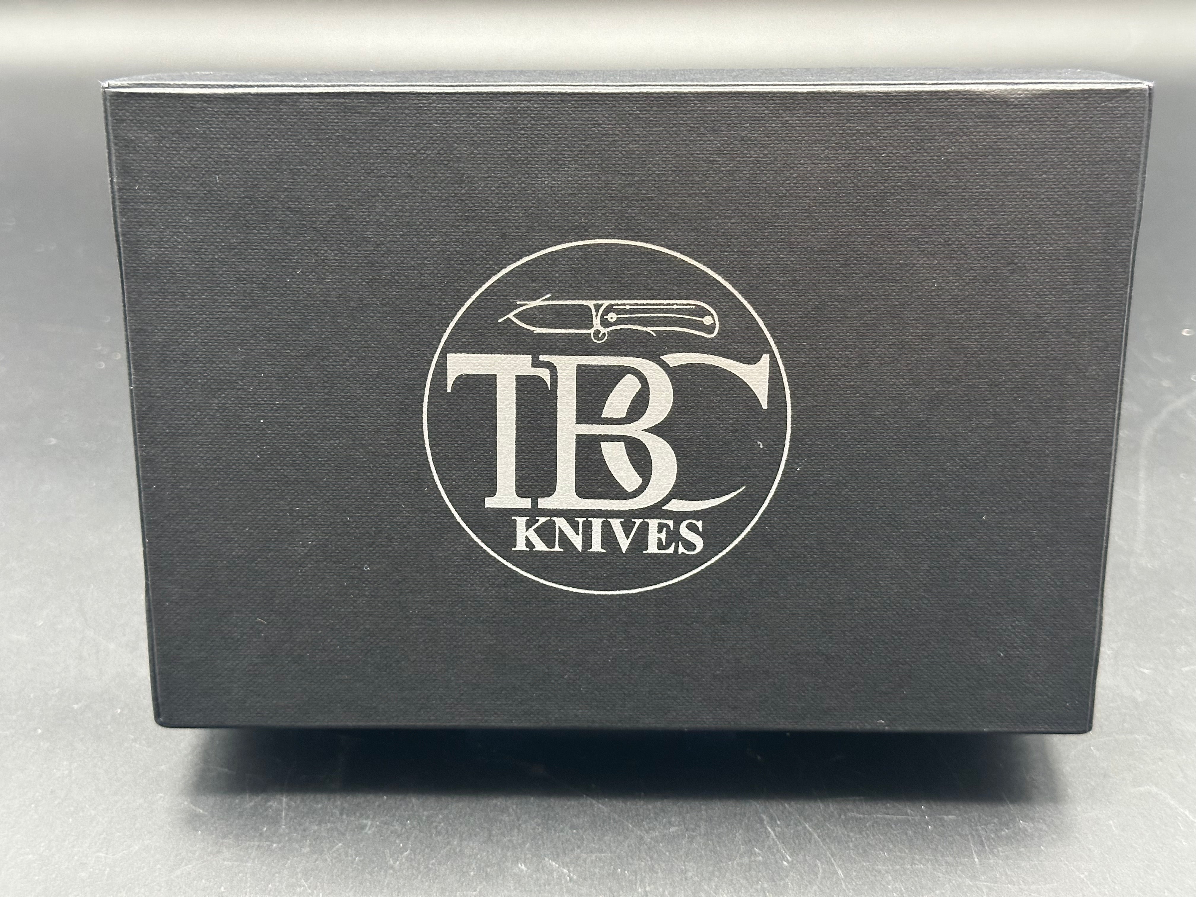 TBC Trevor Burger Custom LEXK Sheepsfoot SFL Pocket Knife - Titanium Handle with Snakeskin Carbon Fiber Inlay, Hand-Rubbed Satin M390 Steel Blade | EDC, Outdoor, Camping & Survival Knife