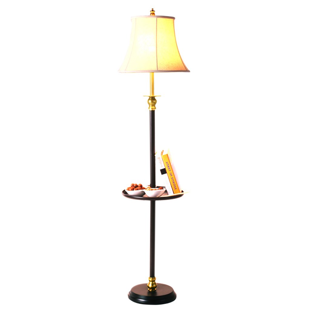 Modern Nordic Floor Lamp with Tray Shelf - Adjustable Living Room Lighting for Sofa, Coffee Table, Bedroom & Study - Soft Fabric Shade for Cozy Ambience
