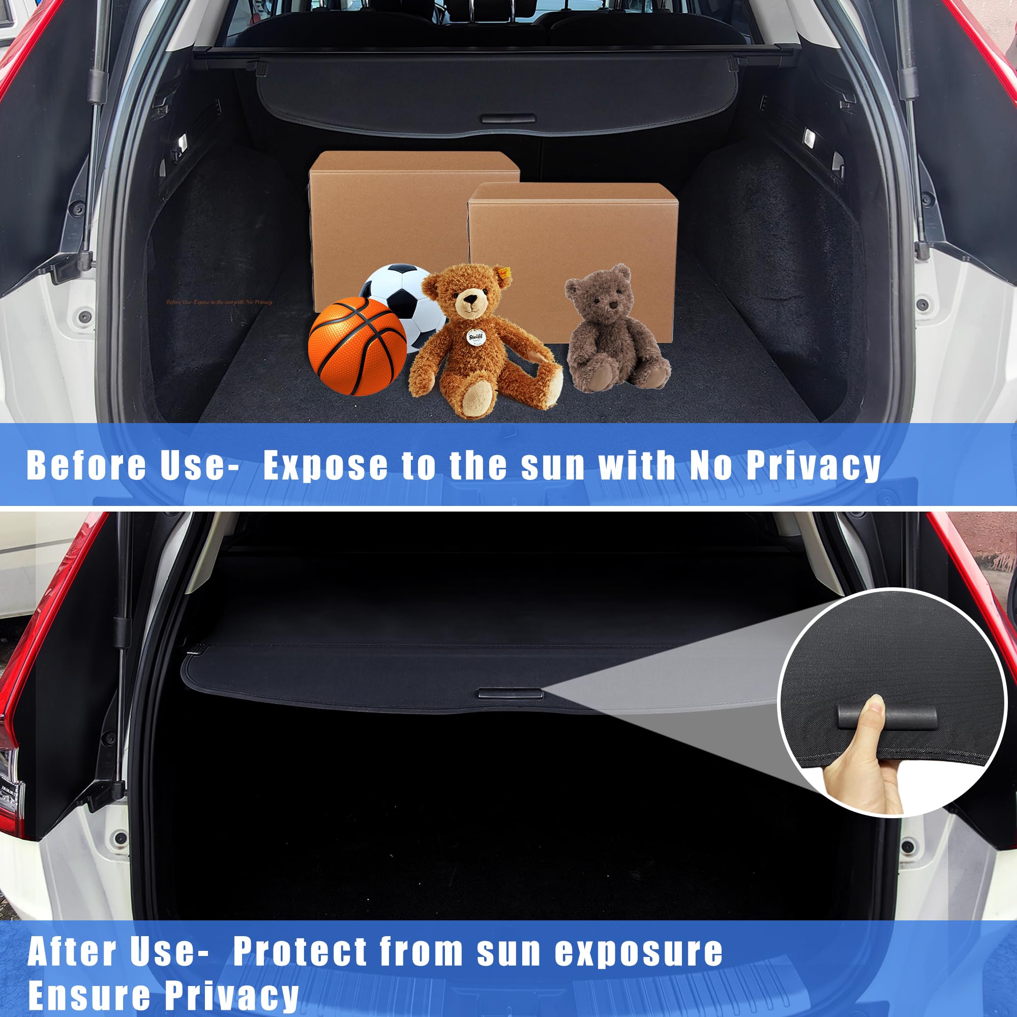 AUXKO Retractable Cargo Cover for Honda CRV 2023-2025 (Including Hybrid) - Trunk Luggage Security Shade, Privacy Screen for CR-V 2023 2024 2025 Models - Anti-Peeping Protection for Your Valuables | Perfect for Road Trips, Shopping & Outdoor Adventures