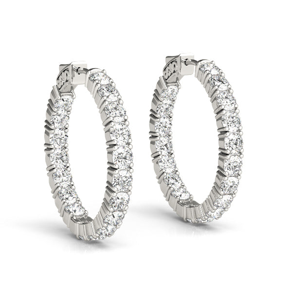 0.8 Inch 4 Prong Round Hoop Earrings - Sterling Silver or Gold Plated - 1/2 Pair (Single Earring) - Perfect for Cartilage, Helix, or Tragus Piercings - Great for Everyday Wear or Special Occasions