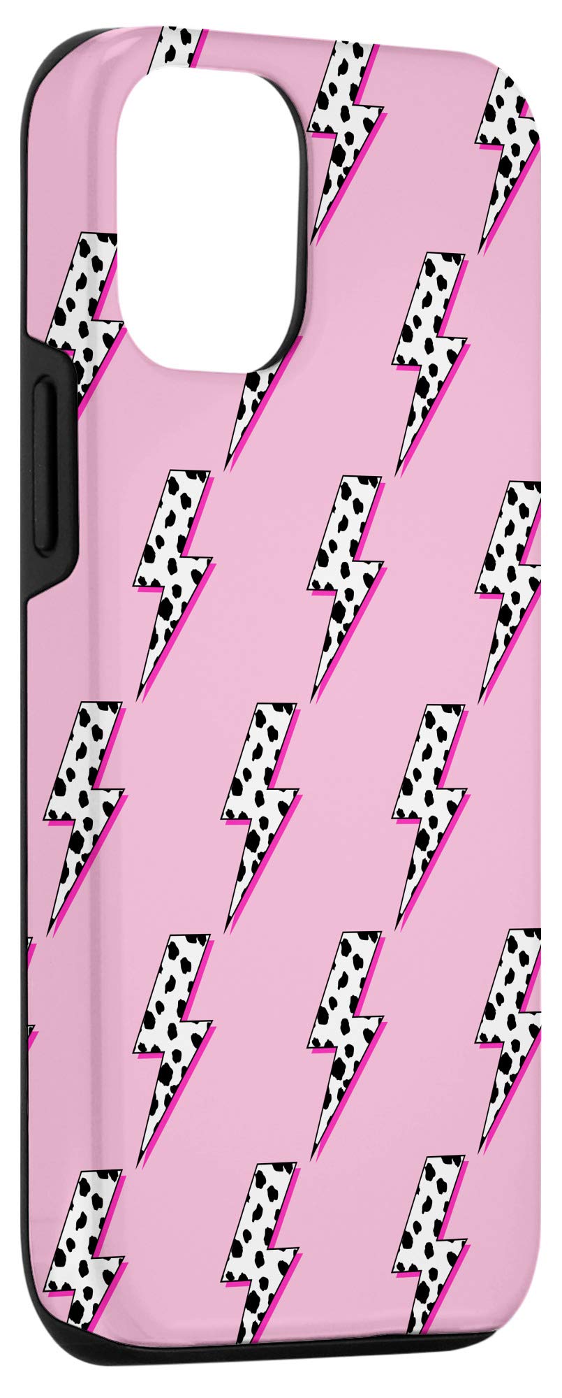 iPhone 12/12 Pro Case - Cute Dalmatian Thunder Pattern Soft TPU Phone Cover with Shock Absorption | Trendy Pink Dalmation Print Protective Case for Women & Girls | Perfect for Daily Use, Travel & Fashion Accessory