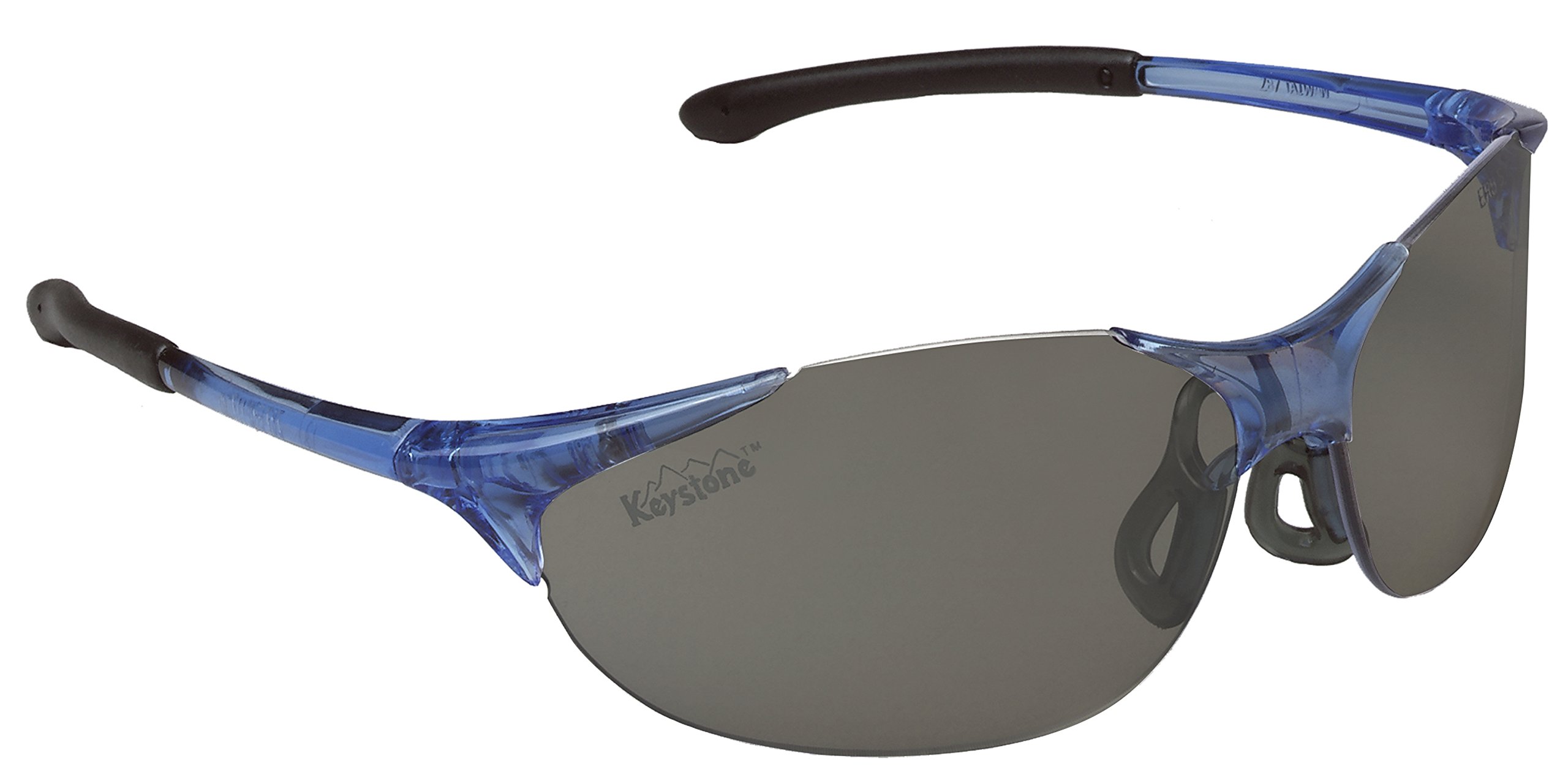 ERB 16811 Keystone Safety Glasses - Blue Frame with Smoke Lens | ANSI Z87.1 Certified Protective Eyewear for Construction, Woodworking & DIY Projects