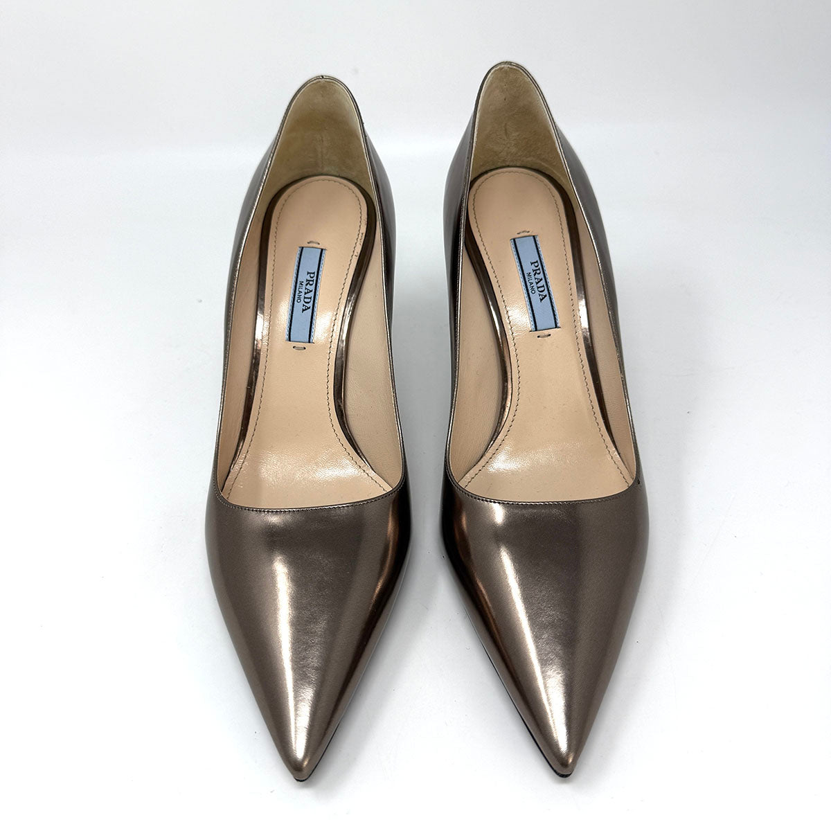Prada Women's Classic Leather Pumps - Elegant High Heel Shoes for Office, Party & Special Occasions