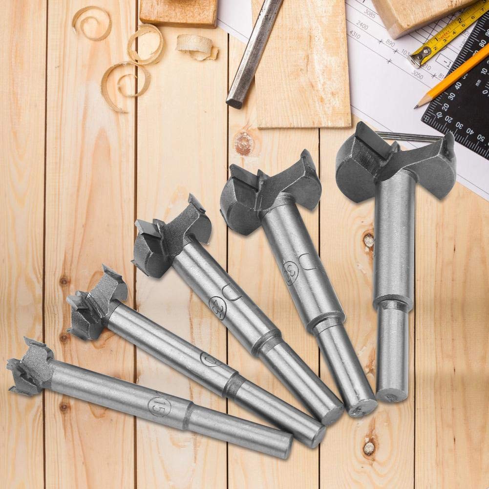 5-Piece High Strength Wood Drill Bit Set - Durable & Wear-Resistant for Woodworkers, Carpenters & DIY Home Projects - Perfect for Furniture Making, Cabinetry & Wood Crafting