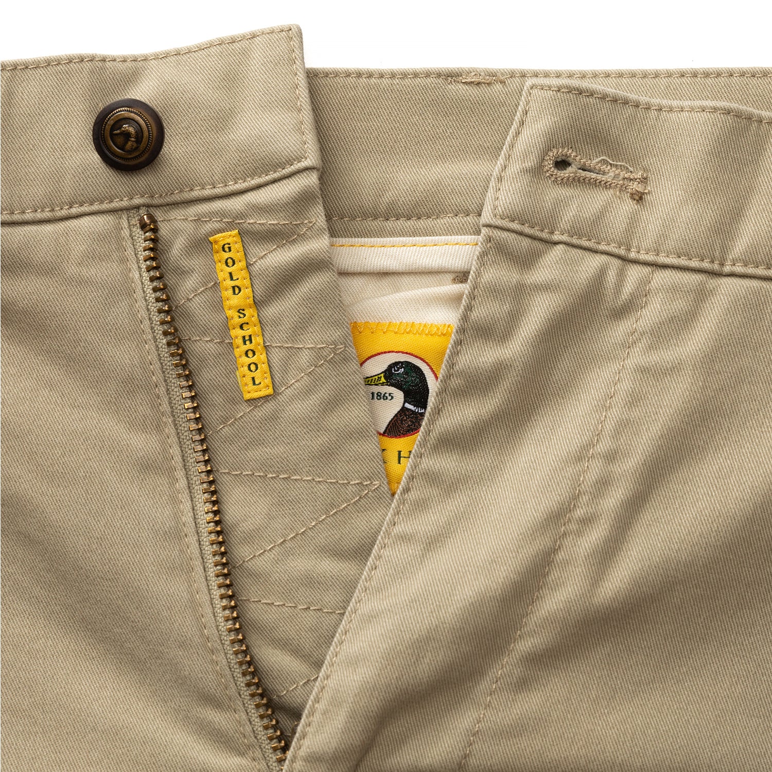 Classic Fit Gold School Chino Pants for Men - Comfortable Khaki Casual Trousers for Work, School & Everyday Wear