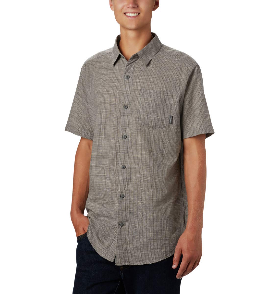 Columbia Men's Under Exposure Yarn Dye Short Sleeve Shirt - Lightweight Quick-Dry Hiking & Outdoor Casual Shirt for Summer Adventures