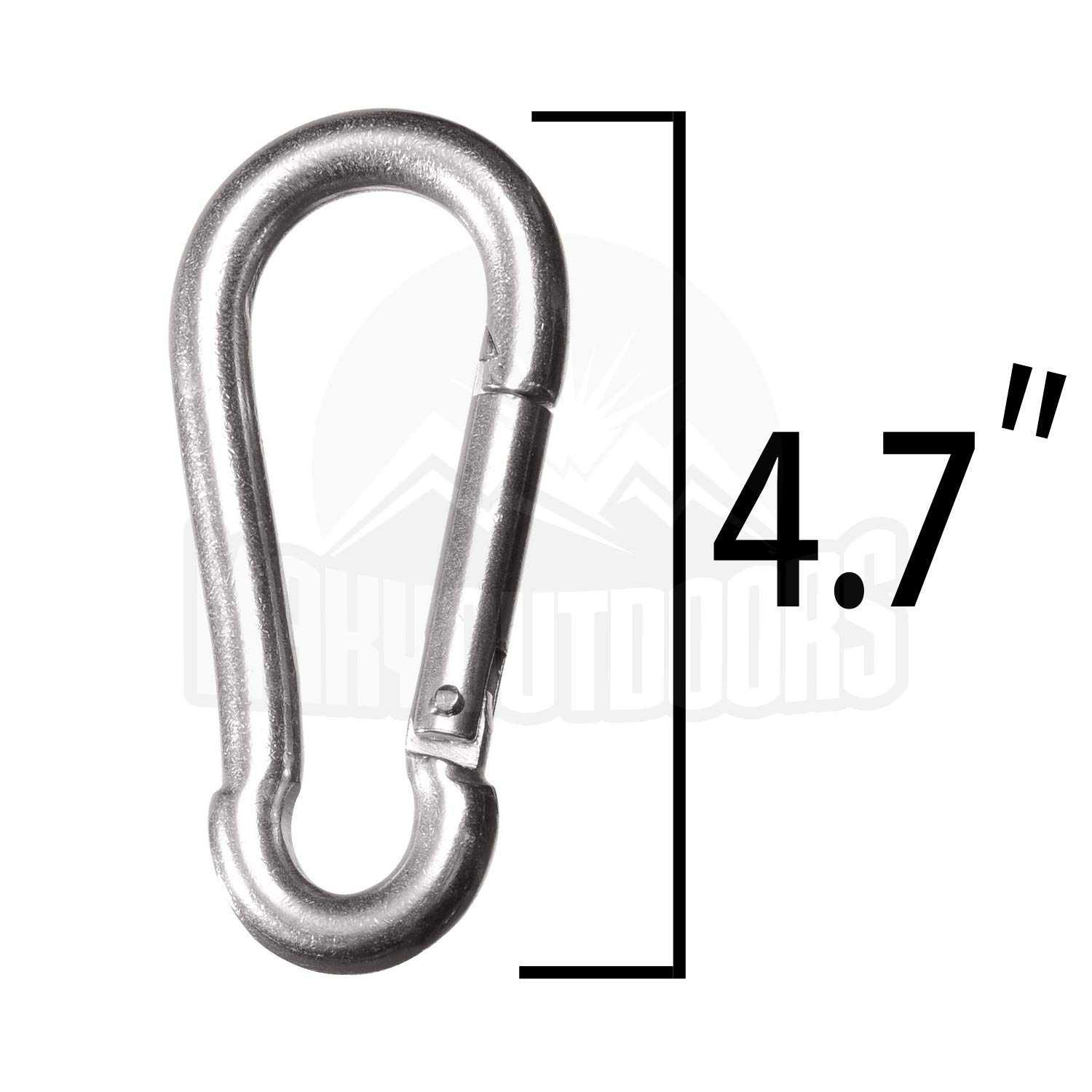 Heavy Duty Carabiners 4.7 Inch - 990LB Weight Capacity Per Clip - Anti-Rust Snap Hook with Strong Spring Action - for Hammocks, Punching Bags, Swing Chairs, Gym Equipment - Perfect for Outdoor Camping, Rock Climbing & Home Workouts (2 Pack)