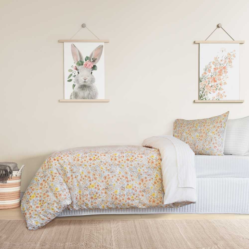 Floral Pink Quilt Cover Set - Queen Size Bedding with Pillowcases | Soft Cotton Duvet Cover for Bedroom Decor, Hotel Style Luxury Comfort