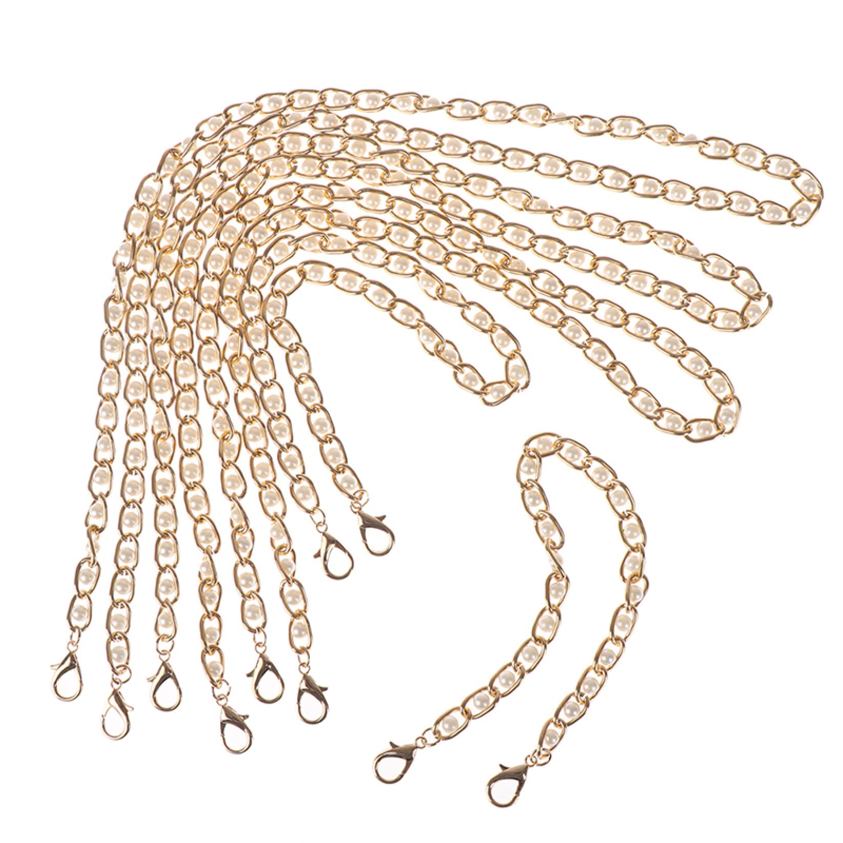 Elegant Metal Bag Chain with Small Imitation Pearls - Crossbody Purse Strap Replacement, Handbag Handle Accessory for Women | Perfect for Tote Bags, Evening Purses & Boho Fashion Accessories