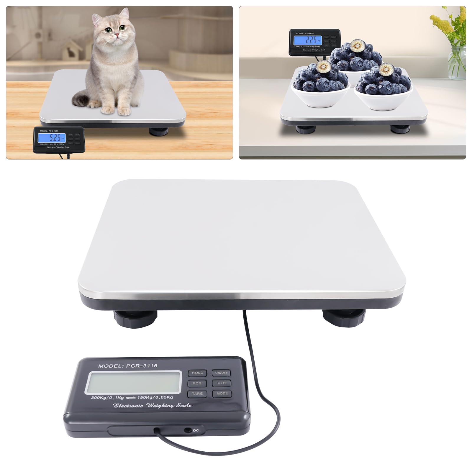 660Lbs Digital Stainless Steel Postal Shipping Scale - Heavy Duty Platform Scale for Packages, Livestock, Pets & Luggage | Perfect for Business, Office, Home, Warehouse & Vet Use