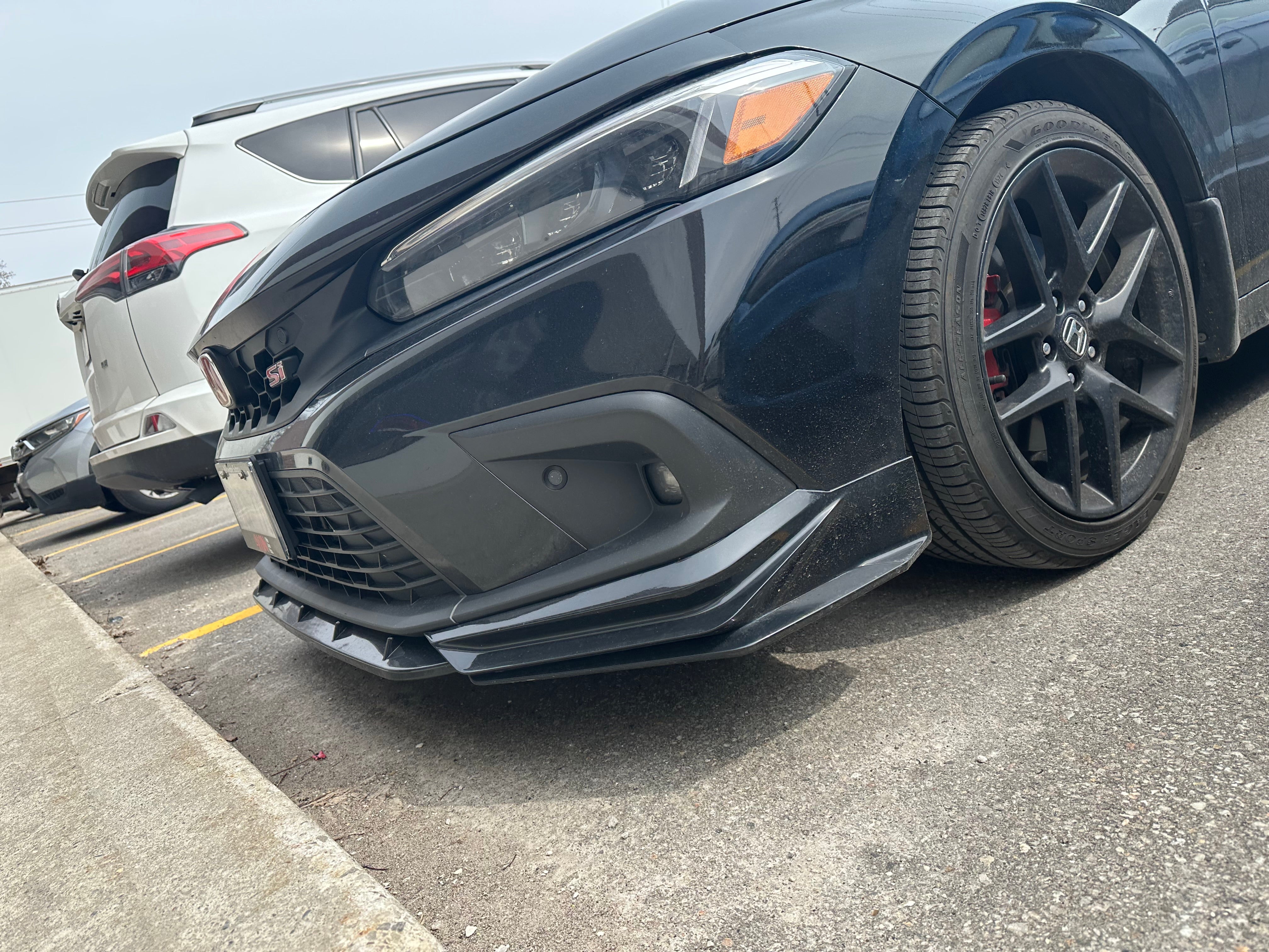 2022-2025 Honda Civic Sedan & Hatchback Front Bumper Lip Spoiler - Matte Black Unpainted PP Material | Enhances Aerodynamics & Sporty Look | Perfect for Street Racing & Car Shows