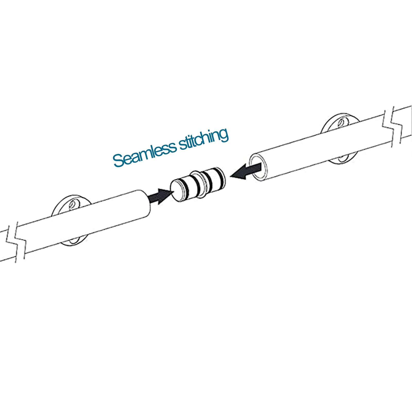 Sliding Hardware Kit for Rolling Library Ladder - 3.3ft to 20ft Round Rail/Track (Ladder Not Included) - Mobile Ladder Round Tube Rail System with Casters - Perfect for Home Libraries, Loft Spaces & Warehouse Shelving Access