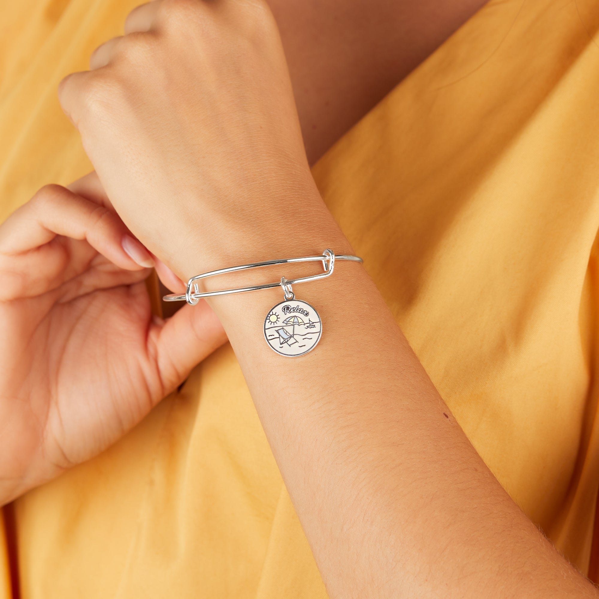 Happy Retirement Charm Bangle - Elegant Retirement Gift for Women - Perfect for Retirement Parties & Celebrations