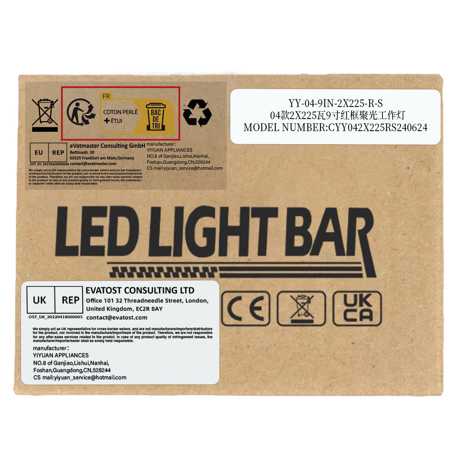 2PCS 225W 9 Inch LED Work Light Bar - Spot Beam Off Road Lights 12V/24V Waterproof Fog Driving Lights for Truck, Boat, Car, 4x4, ATV, UTV, SUV, 4WD (Red) - Perfect for Night Off-Roading, Camping & Emergency Lighting