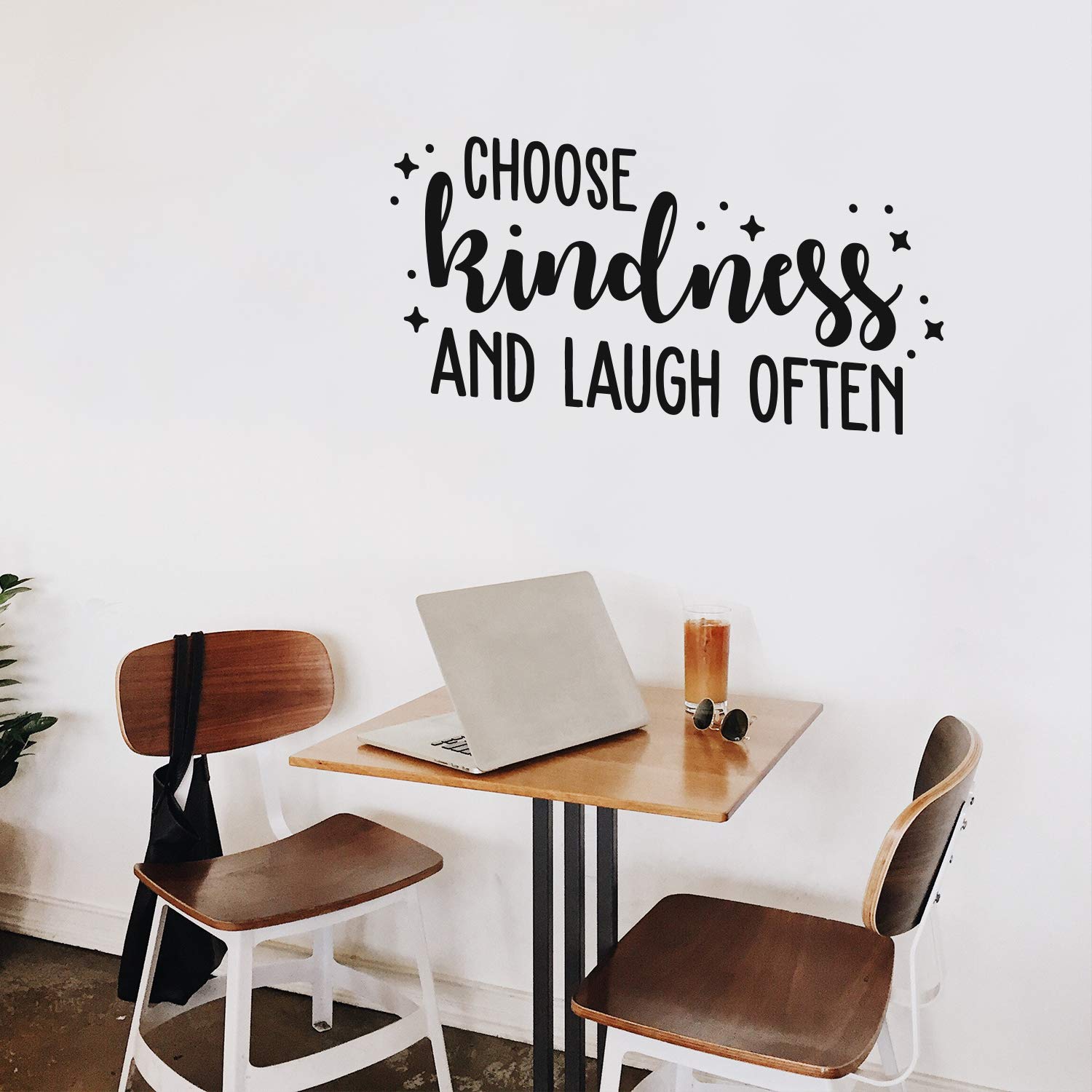 Vinyl Wall Decal - 'Choose Kindness & Laugh Often' Inspirational Quote Sticker - 14