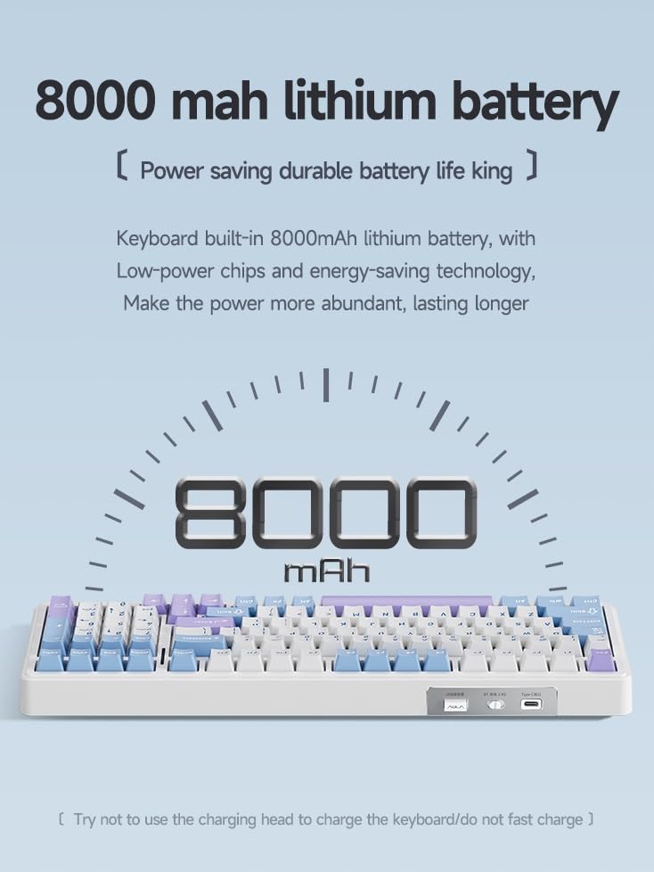 Aula F99 Mechanical Gaming Keyboard - 96% Layout, Gasket Mount, Hot-Swappable, RGB Backlit, Linear Switch, PBT Keycaps (Blue) - Perfect for PC, Mac Gaming & Office Work