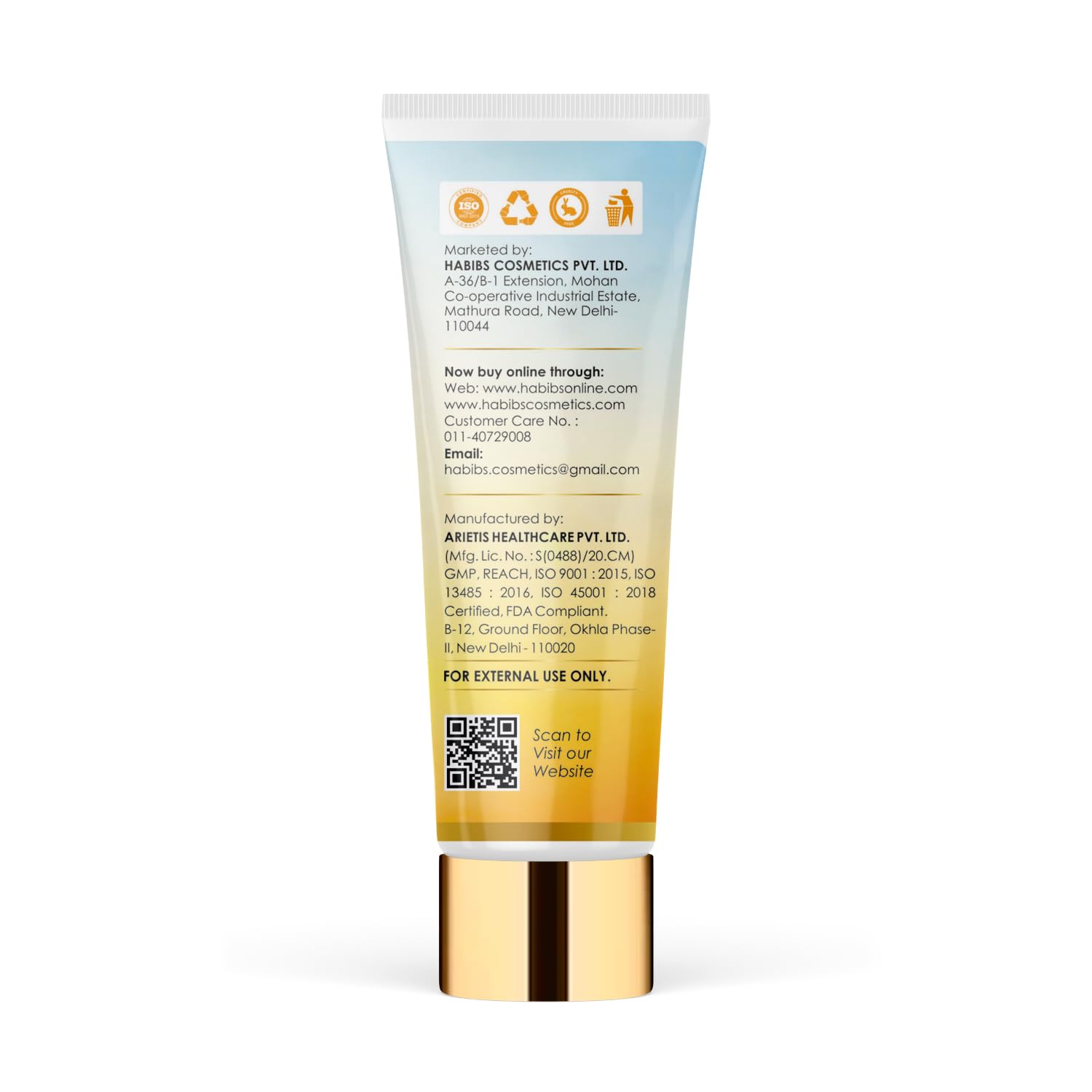 Habibs Nourishing Face Wash for Even Skin Tone - Deep Cleansing, Moisturizing & Brightening Formula (100ml) | Gentle Daily Cleanser for Oily, Dry & Sensitive Skin | Perfect for Morning & Night Skincare Routine