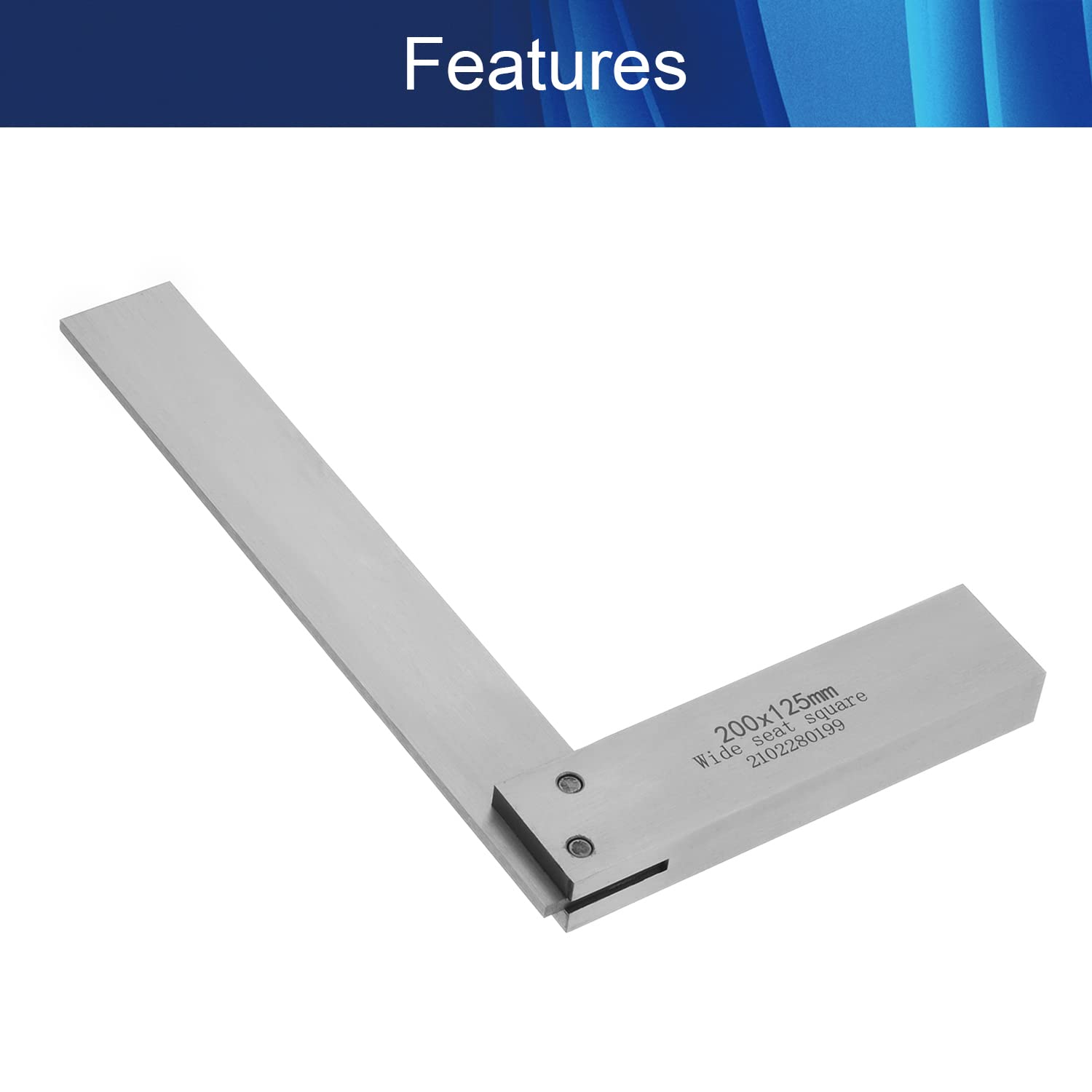 7.87 Inch Precision Machinist Square - 90 Degree Steel Right Angle Ruler for Woodworking, Metalworking & Engineering | Perfect for Carpenters, Engineers & DIY Projects