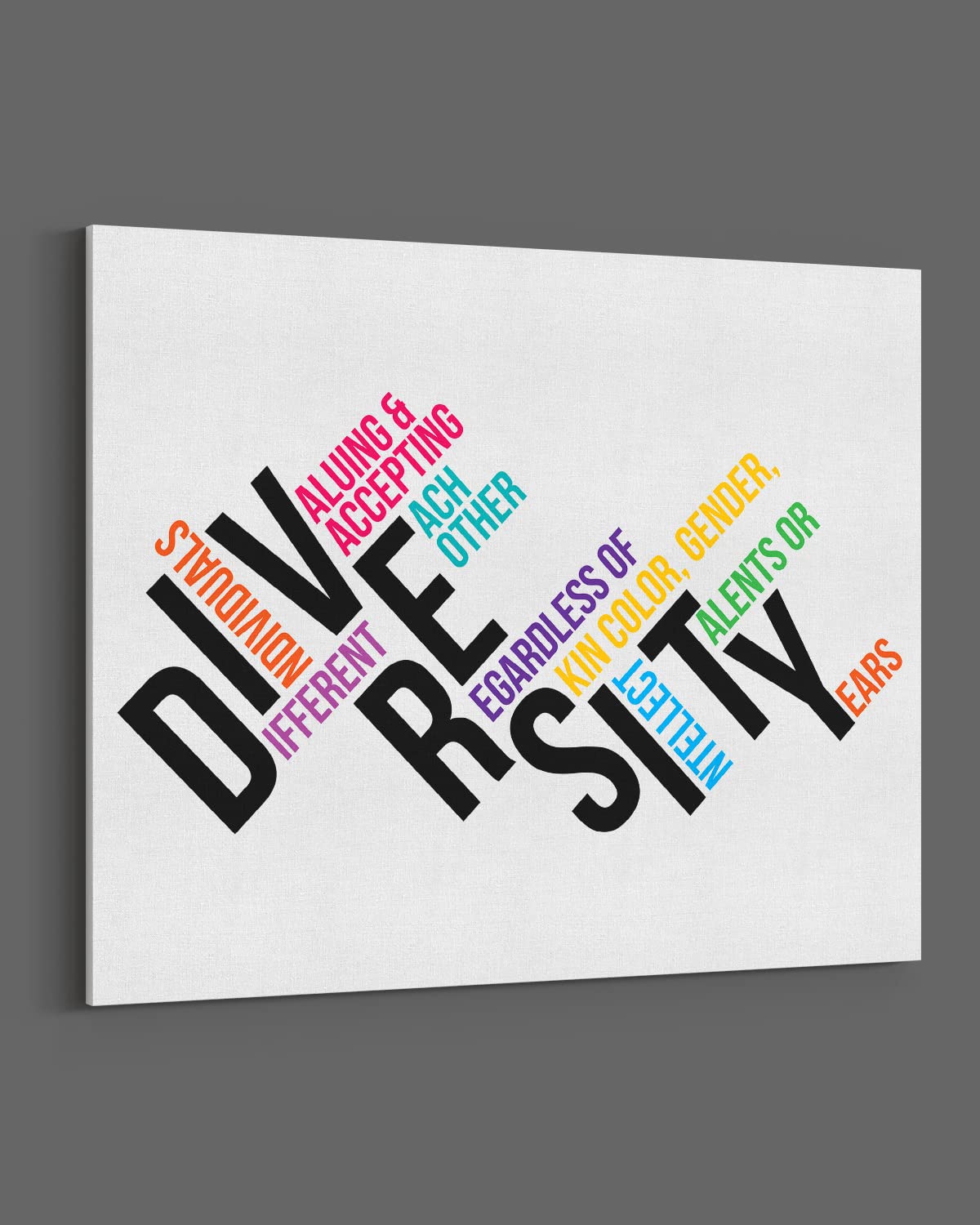 Diversity Wall Art Canvas - Social Justice & Equality Motivational Posters for Classroom Decor - Inclusive Ready to Hang 30x24 Wall Decor - Perfect for Schools, Offices & Home Inspiration