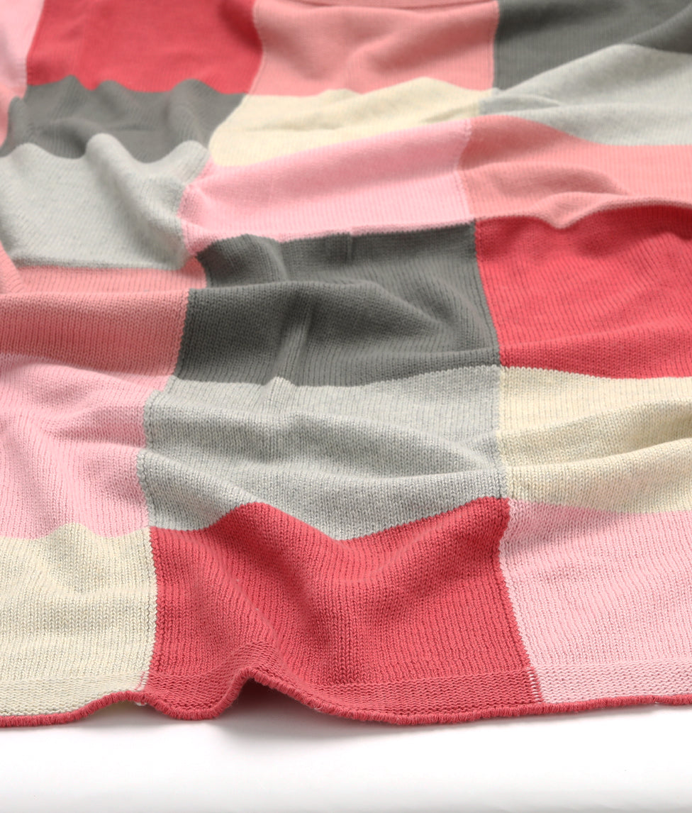 Personalized Baby Blanket - Soft Patchwork Pink Blanket for Newborns & Infants | Perfect for Nursery, Stroller, and Photo Shoots