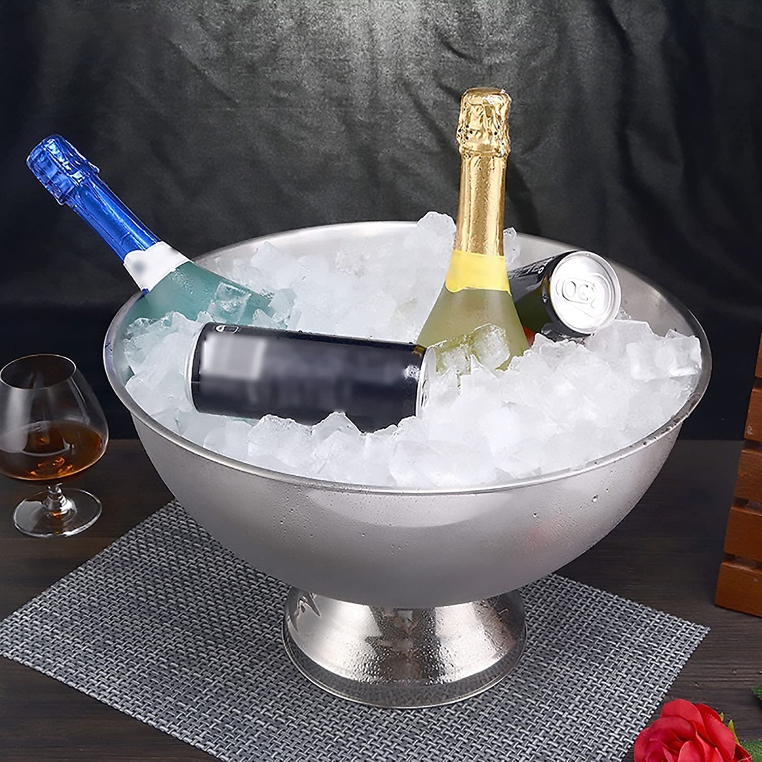 13.5L Stainless Steel Ice Bucket - Large Metal Drink Chiller for Beer, Wine & Cocktails | Perfect for Parties, Weddings & Home Bars | Gift Basket & Candy Storage