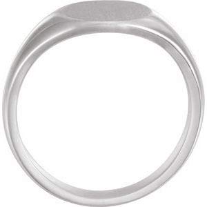 Diamond2Deal 925 Sterling Silver 12mm Men's Signet Ring - Brush Finish, Size 10 - Perfect for Weddings, Gifts & Everyday Wear