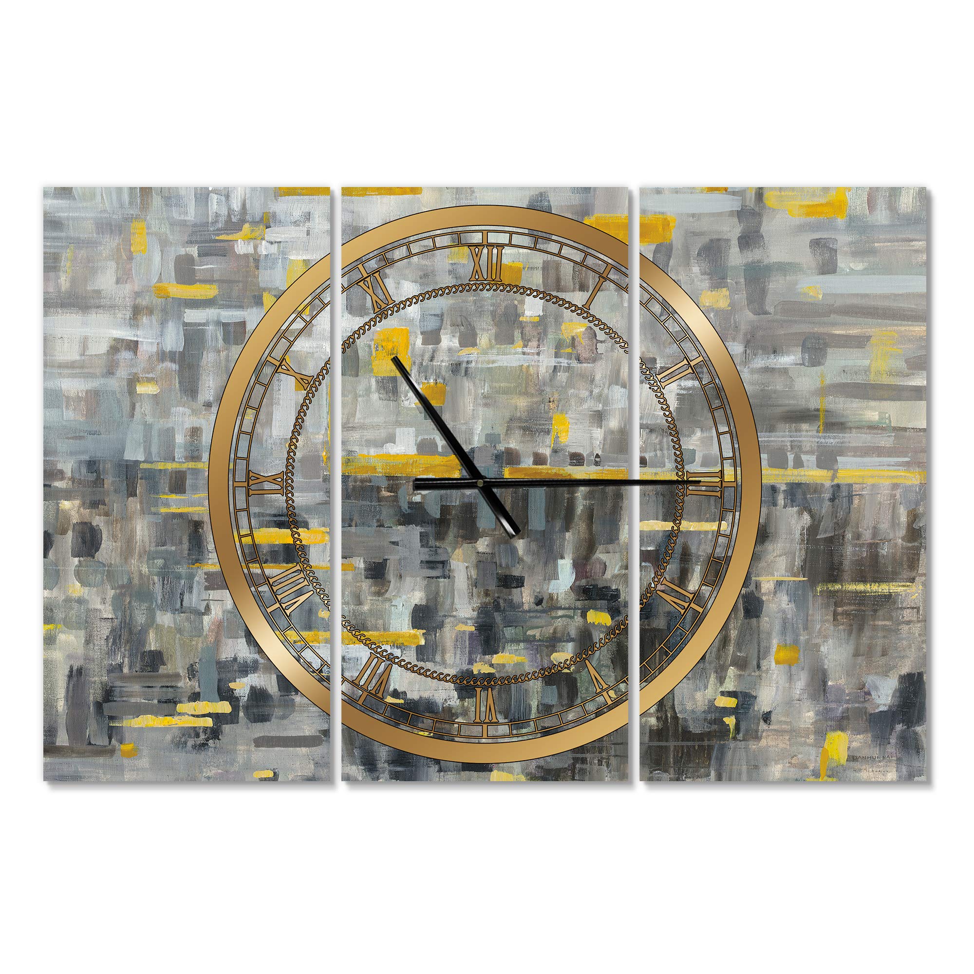 Designart Blue Bear Wall Art - Cottage Style Round Metal Wall Clock for Home Decor | Perfect for Living Room, Bedroom & Office Decoration | Adds Rustic Charm to Any Space