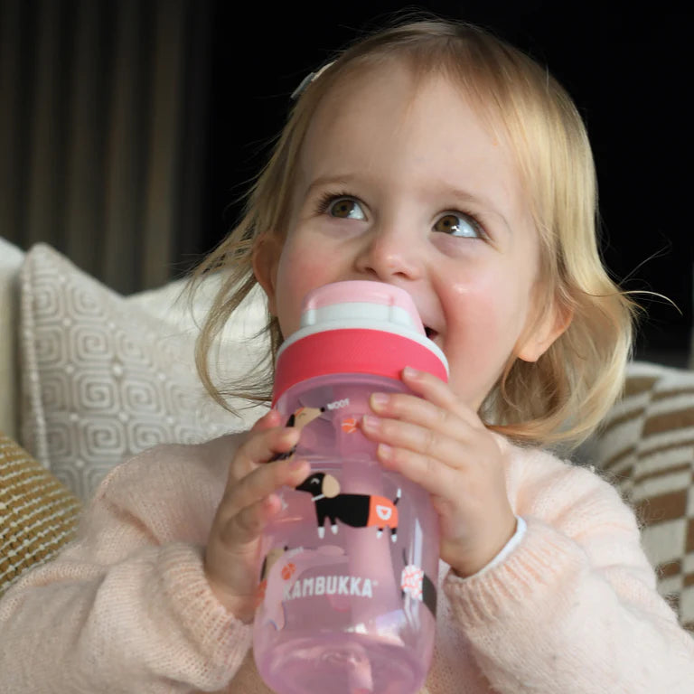 Lagoon Kids Water Bottle with Straw - 400ml Leak-Proof BPA-Free Water Bottle for Boys & Girls - Cute Animal Designs - Ideal for School, Sports & Outdoor Activities