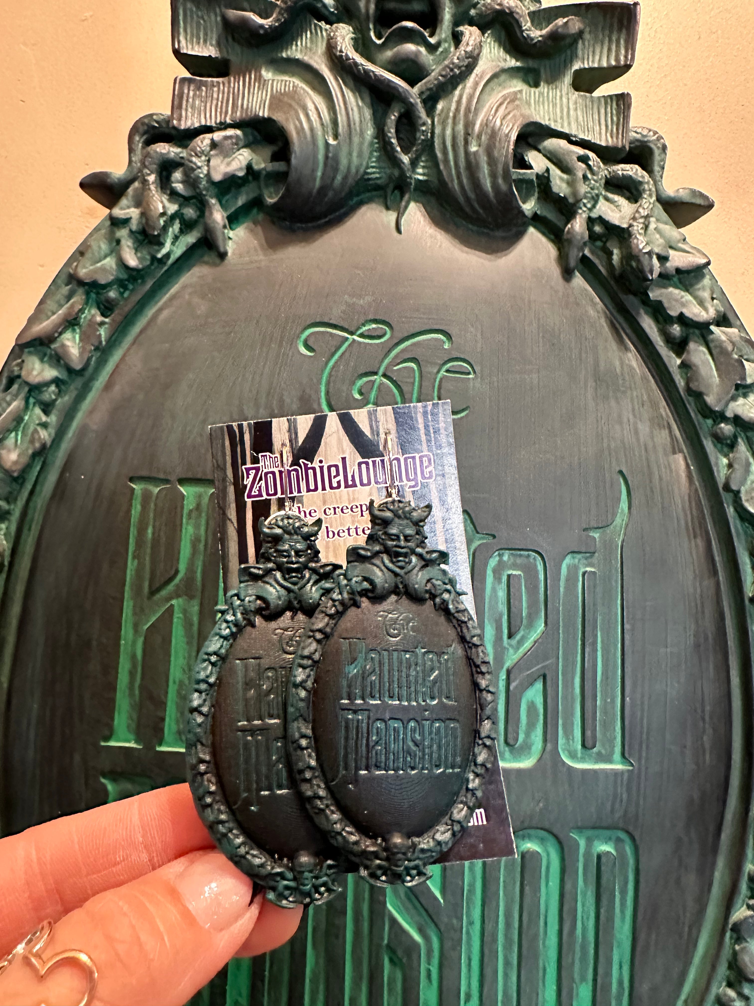 Spooky Haunted Plaque Earrings - Gothic Halloween Jewelry for Women | Perfect for Costume Parties & Dark Aesthetic Outfits