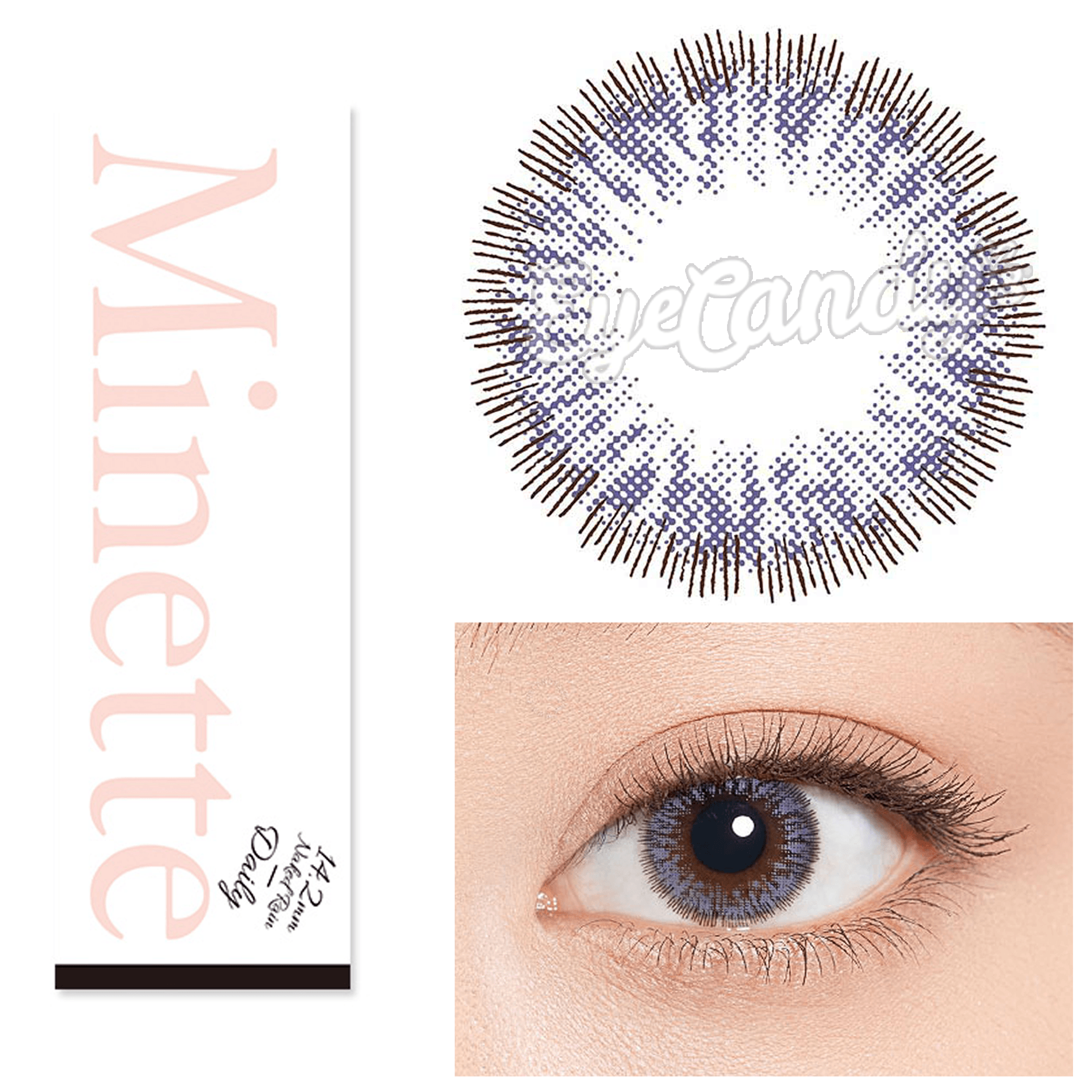 Minette 1 Day Naked Rain Grey Colored Contact Lenses (10 Pack) - Perfect for Halloween, Cosplay & Daily Fashion Enhancement