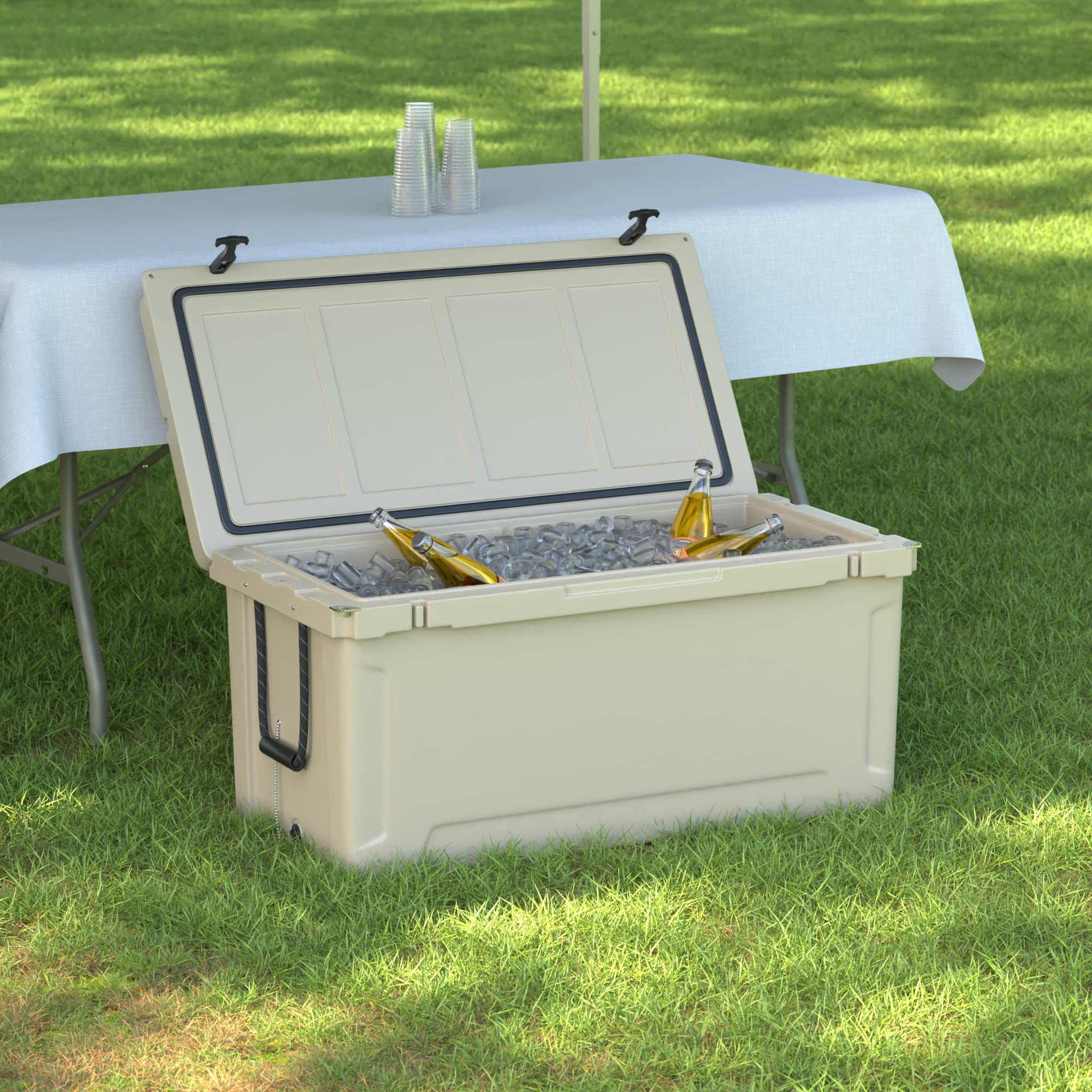 100 Qt. Heavy-Duty Rotomolded Cooler - Extreme Outdoor Ice Chest for Camping, Fishing, Tailgating & Beach Trips