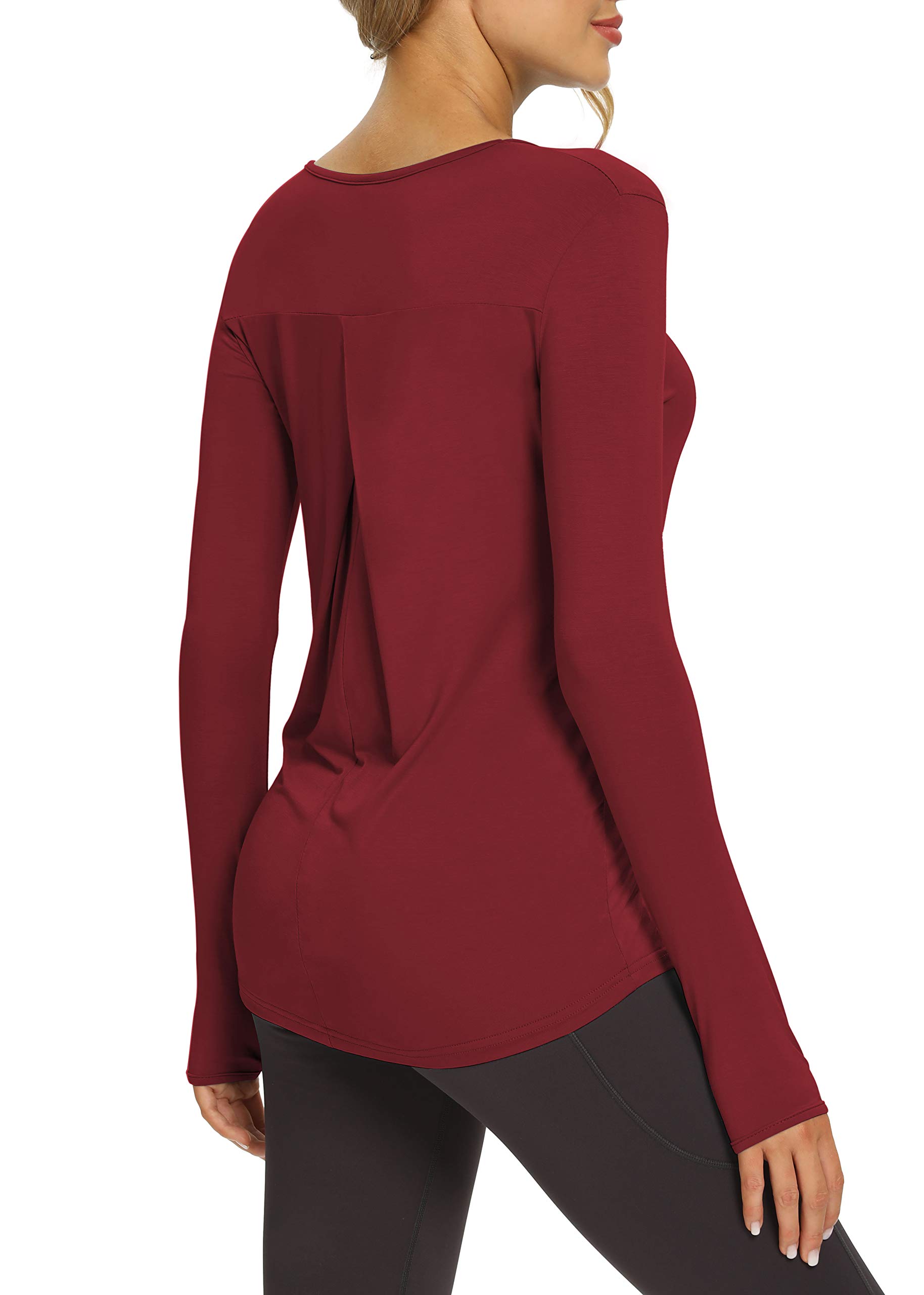 Bestisun Women's Long Sleeve Workout Tops - Moisture Wicking Yoga Shirts for Gym, Running & Athletic Training - Comfortable Exercise Clothes for Fitness & Active Lifestyle