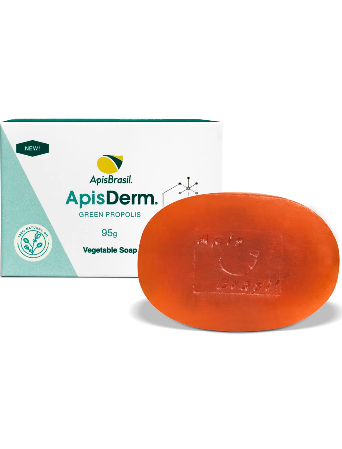 Brazilian Green Propolis Soap for Face & Body – Natural Antibacterial Cleanser for Acne & Sensitive Skin (Pack of 1) | Perfect for Daily Skincare & Gentle Exfoliation