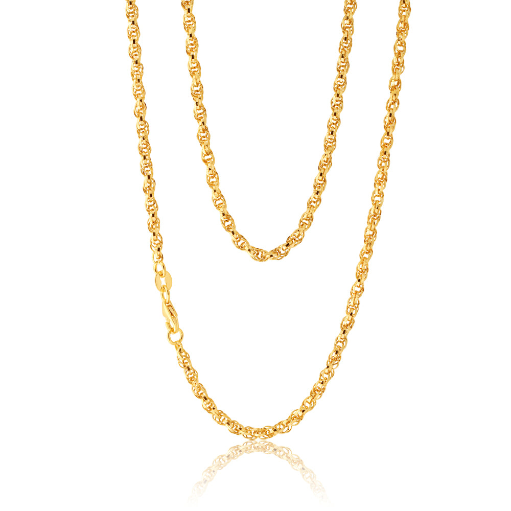 9 Carat Silver Filled Fancy Twist Link Chain Necklace 45cm - Elegant Jewelry for Women, Perfect for Parties, Weddings & Everyday Wear