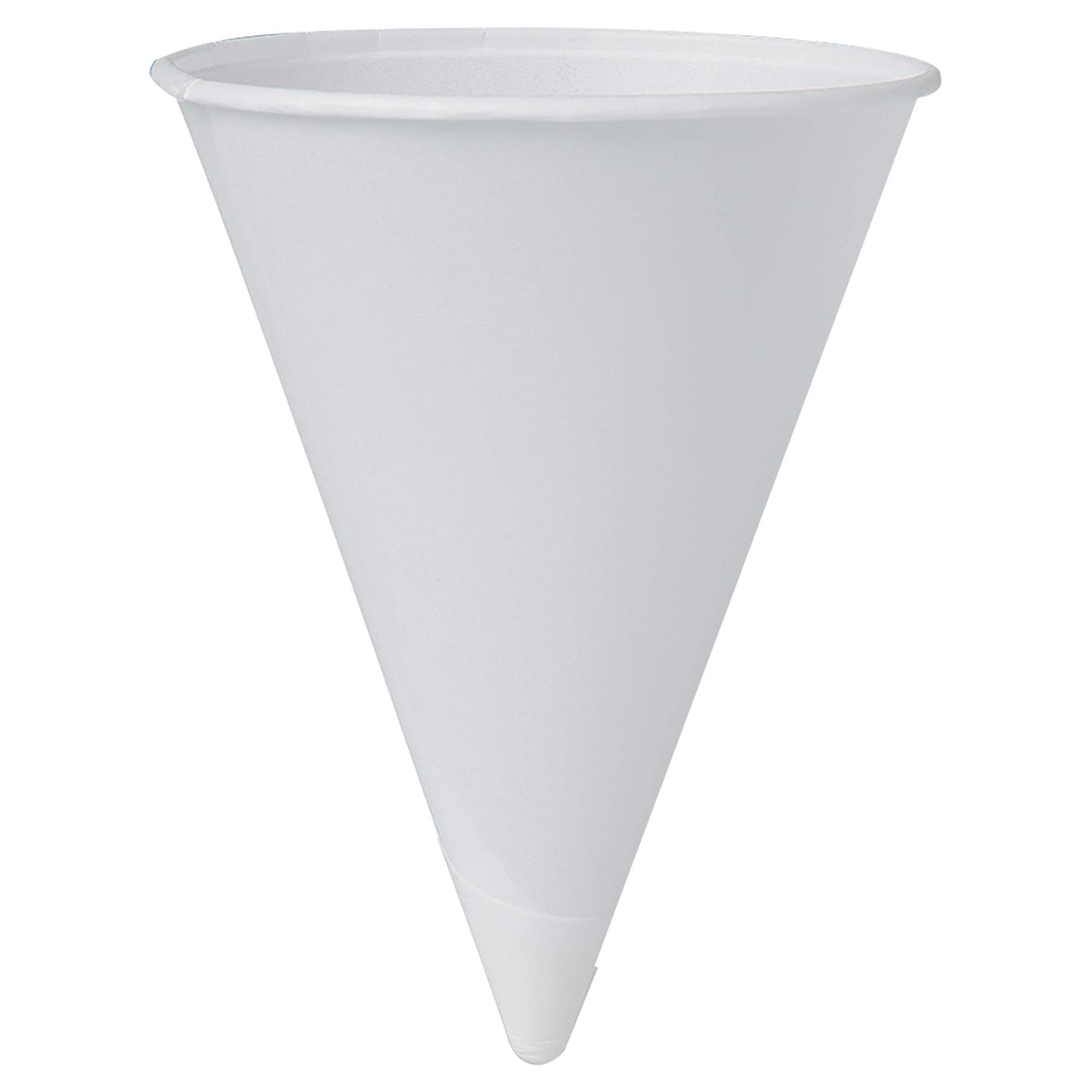 Solo 42RCP-2050 4.25 oz White Paper Cone Cups - Bulk Pack of 5000 | Disposable Drink Cups for Parties, Events, and Catering