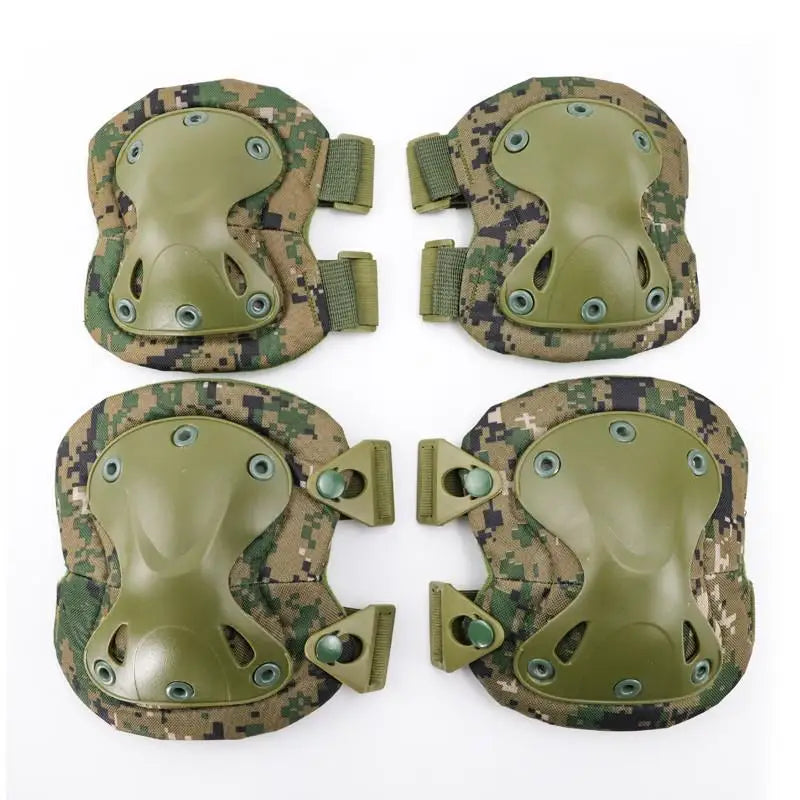 Unisex Tactical Knee and Elbow Pads Set - Camouflage Protective Gear for Hunting, Skating, Paintball & Extreme Sports - Durable Outdoor Armor for Men & Women