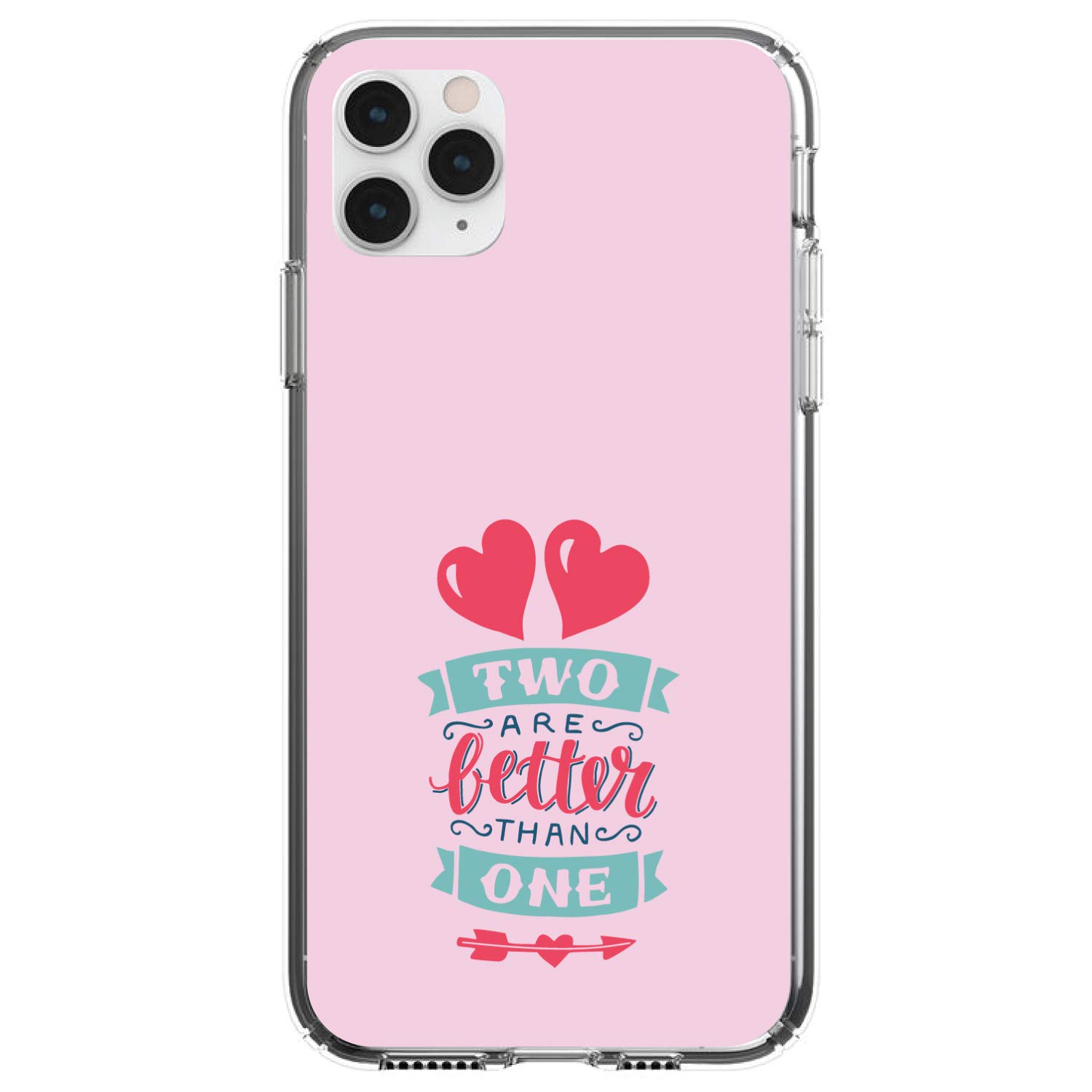 DistinctInk Clear Shockproof Hybrid Case for iPhone 13 Pro MAX (6.7 Inch) - Durable TPU Bumper & Acrylic Back with Tempered Glass Screen Protector - Hearts Design - Perfect for Everyday Use, Travel & Outdoor Activities