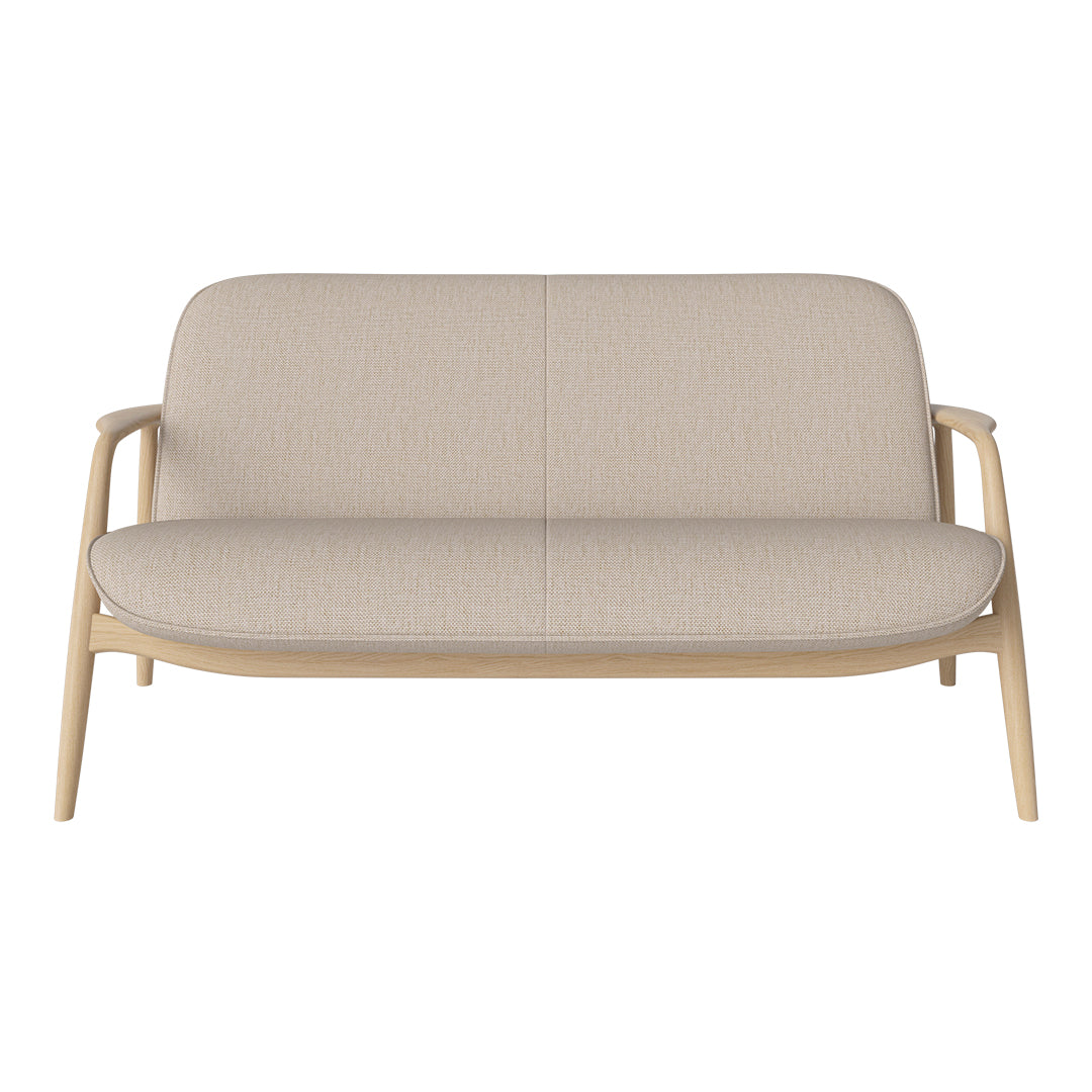 Modern Bowie 2-Seater Sofa - Comfortable Small Couch for Living Room, Apartment & Office - Soft Fabric Upholstery with Sturdy Wooden Frame