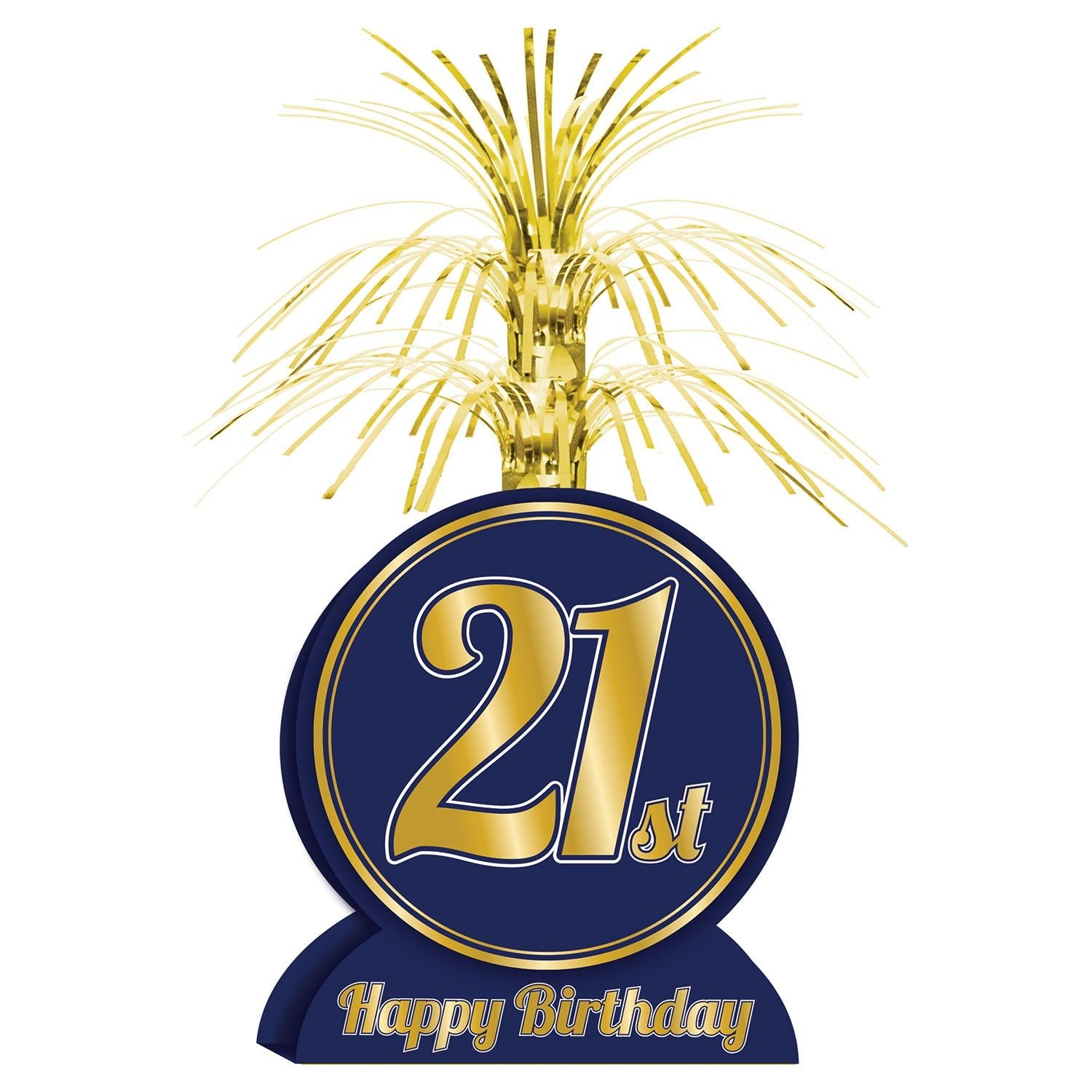 12 Pack Beistle 21st Birthday Party Centerpieces - Gold Glitter Cake Toppers & Decorations for 21st Birthday Celebrations, Girls Night Out, Milestone Parties & Adult Themed Events