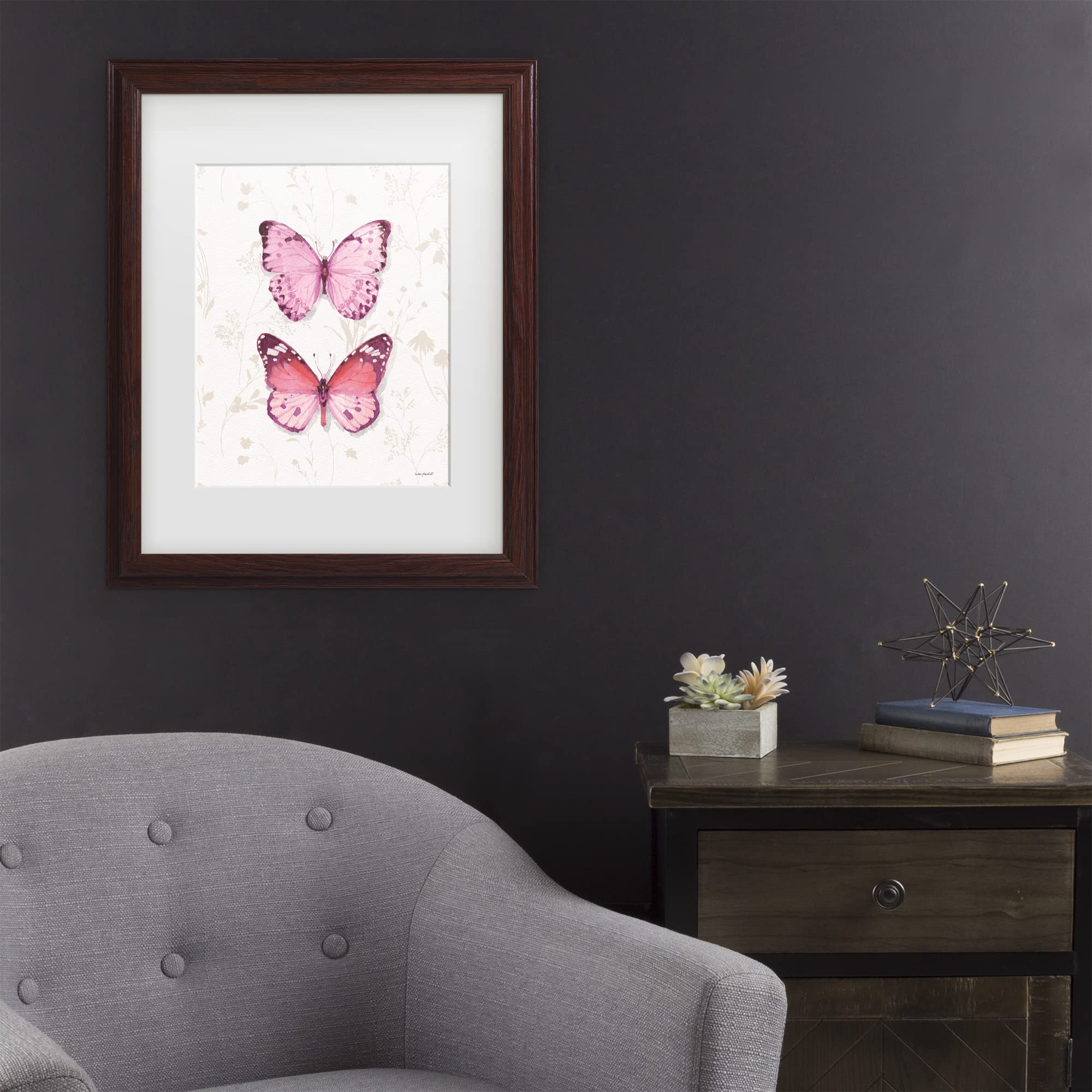 Lisa Audit 'Obviously Pink 11A' Floral Canvas Wall Art Print - Modern Pink Flower Painting for Living Room, Bedroom & Office Decor
