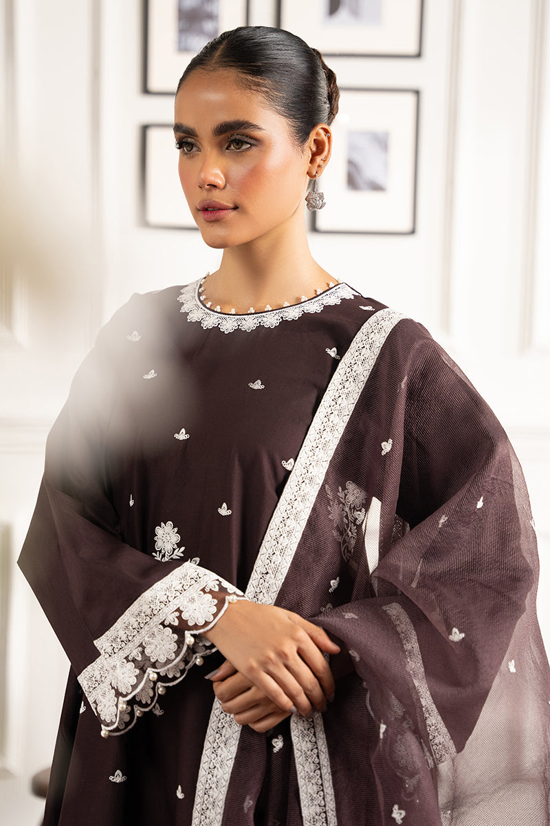 Brown Ochre 2-Piece Set (Shirt & Dupatta) - Elegant Ethnic Outfit for Women | Perfect for Festivals, Weddings & Special Occasions