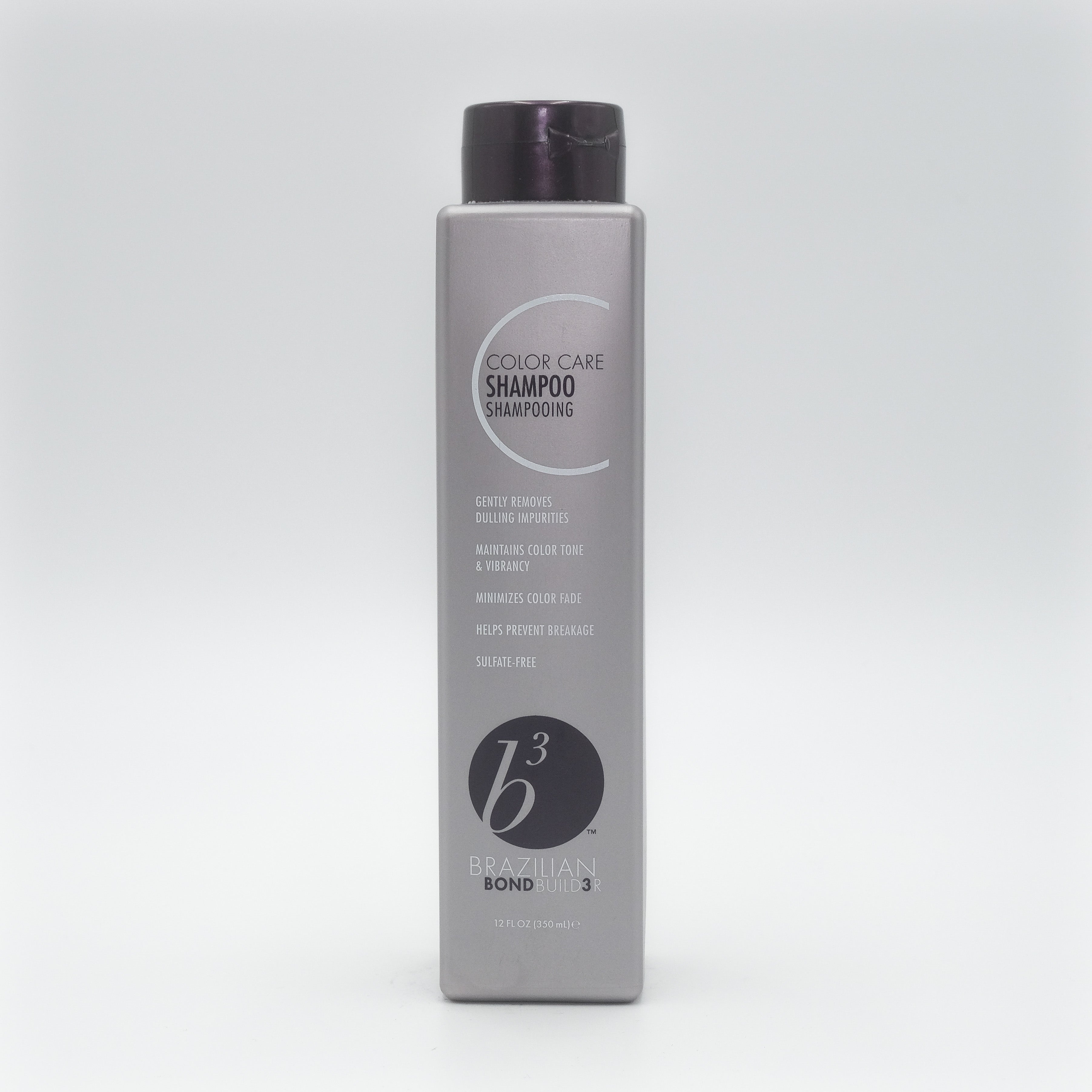 Brazilian Bond Builder B3 Color Care Shampoo 12 oz - Sulfate Free & Keratin Treatment for Damaged Hair - Perfect for Color-Treated & Chemically Processed Hair at Home or Salon