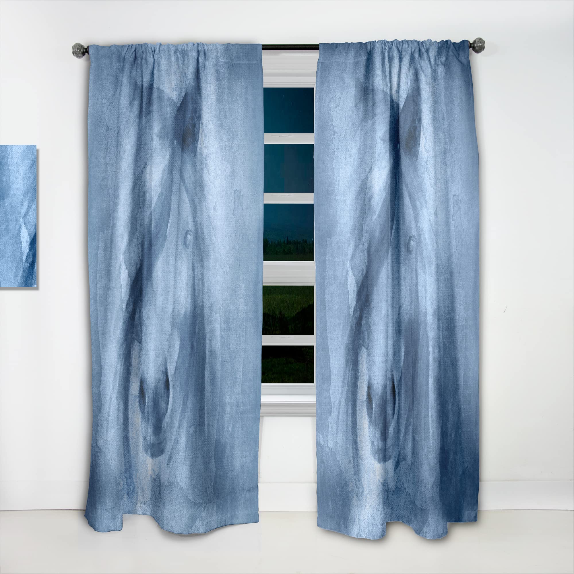DesignQ Farmhouse Horse XI Thermal Insulated Curtains - Single Panel 52x63 Inch - Blackout Drapes for Bedroom & Living Room - Perfect for Cozy Home Decor & Sun Protection