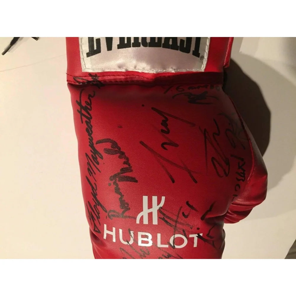 Authentic Floyd Mayweather, Freddie Roach & Michael Buffer Signed Boxing Glove with JSA COA - Collectible Memorabilia for Boxing Fans & Sports Enthusiasts - Perfect for Display in Man Cave, Sports Bar or Gift for Fight Fans