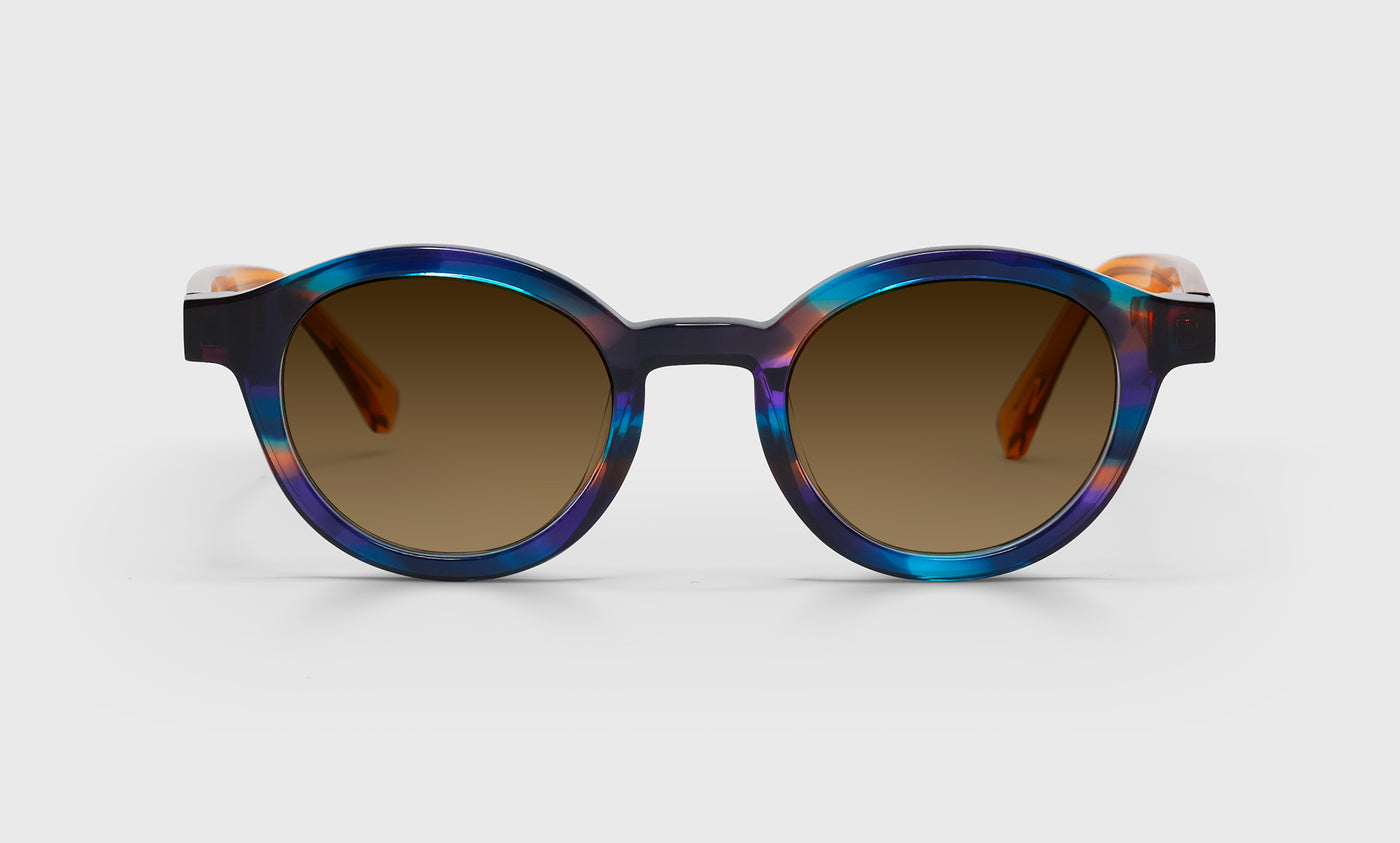 TV Party Average Color 13 Purple & Orange Multi-Color Acetate Sunglasses with Orange Crystal Temples - Perfect for Beach, Pool Parties & Summer Fashion