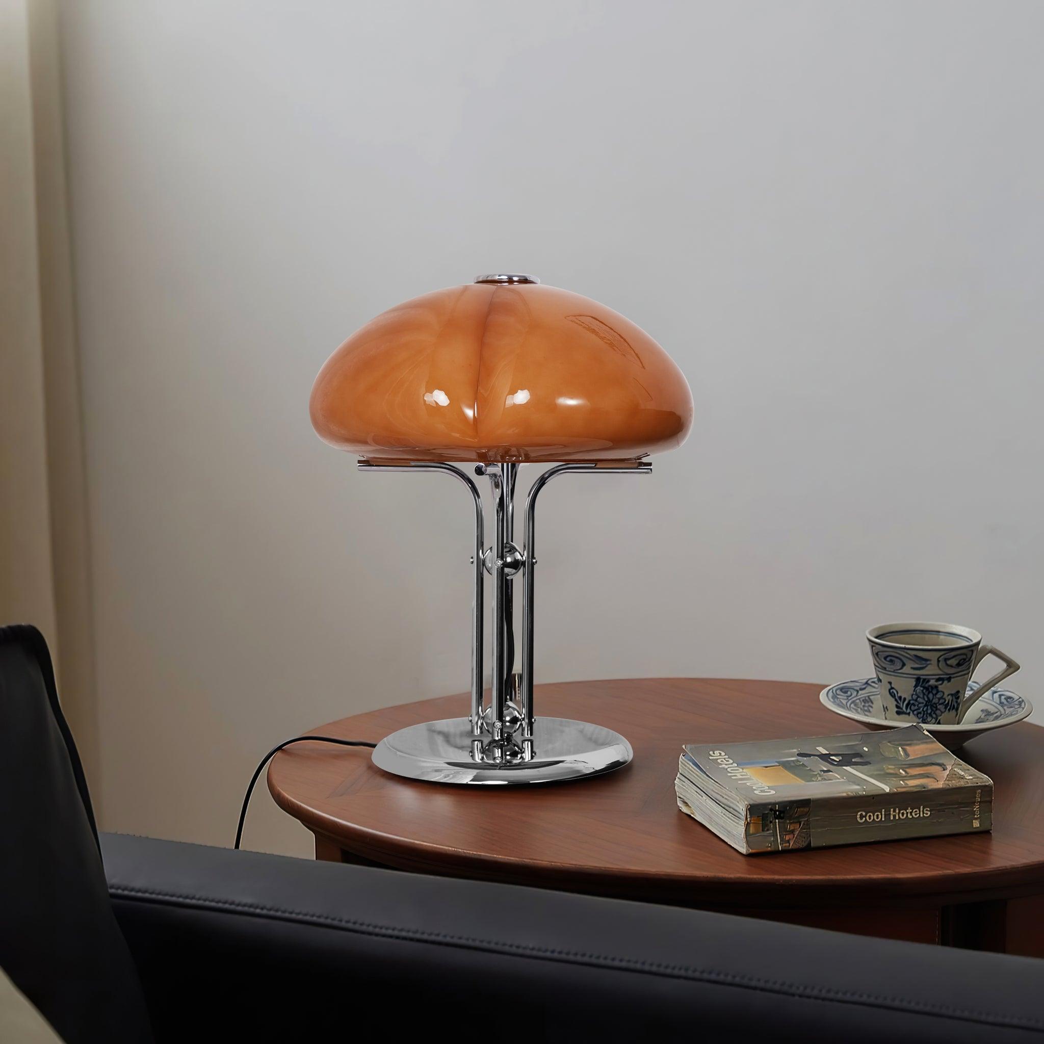 Modern Mushroom Bauhaus Table Lamp - Minimalist Design for Bedroom, Living Room & Office - Warm White LED Light for Cozy Ambience